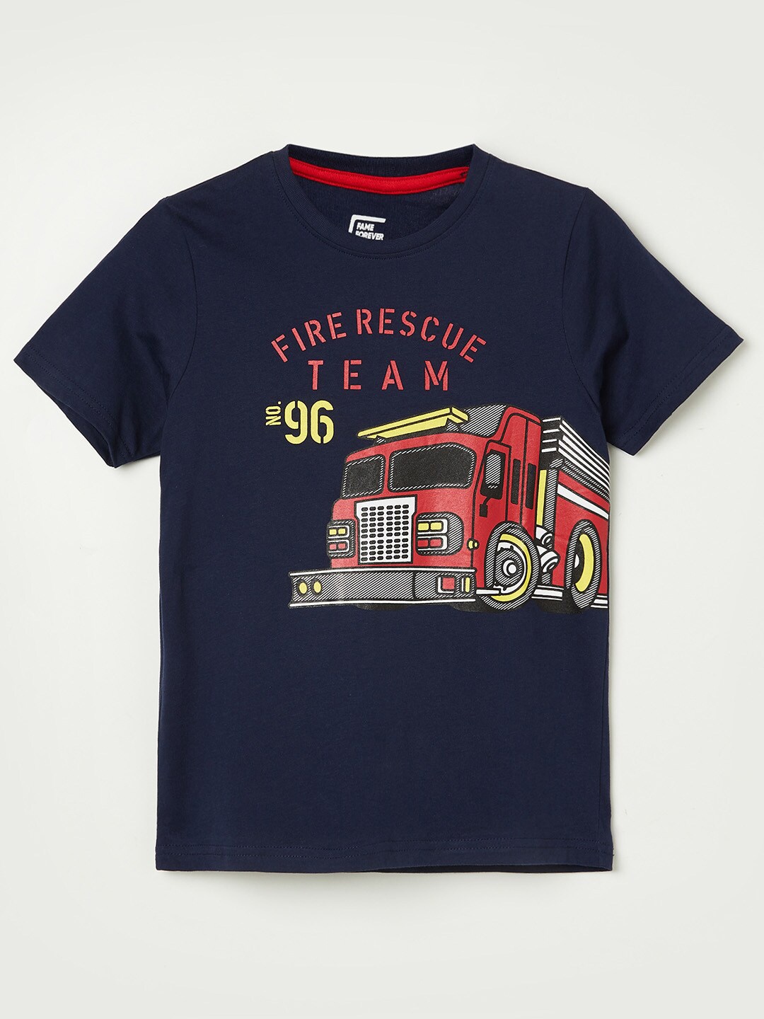 Fame Forever by Lifestyle Boys Navy Blue Printed T-shirt
