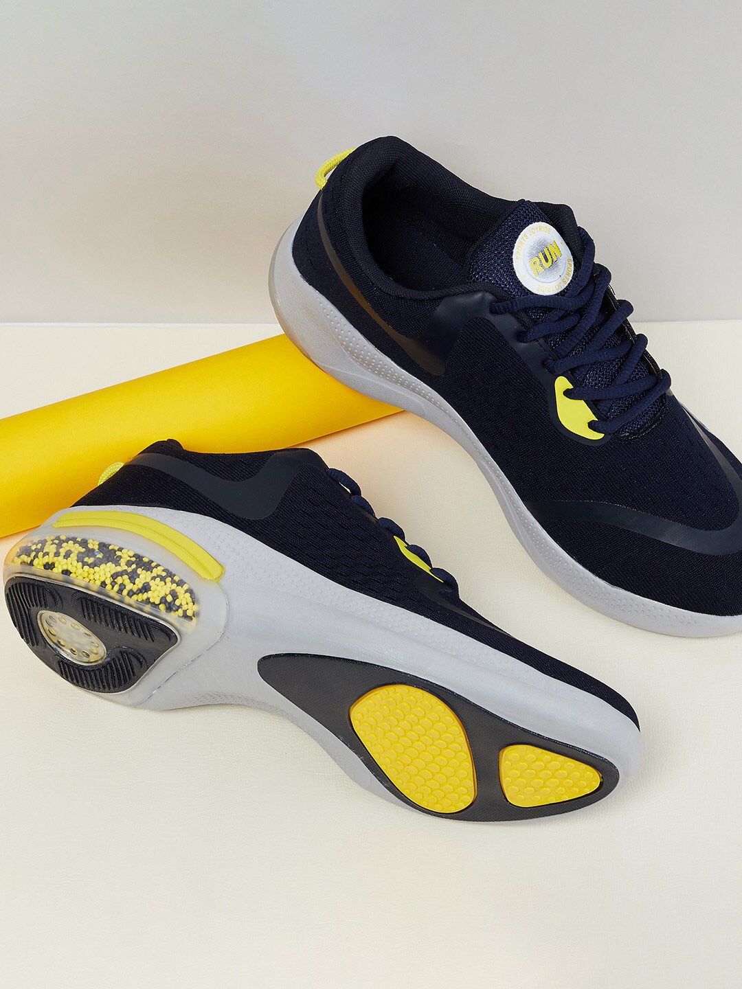 max Men Navy Blue Running Non-Marking Shoes