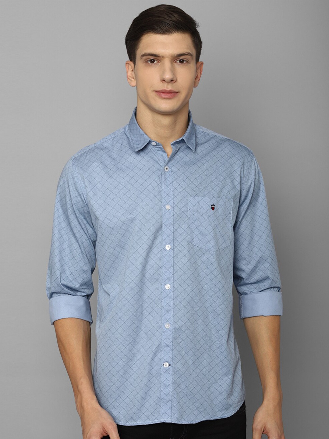 Louis Philippe Sport Men Blue Slim Fit Printed Casual Shirt