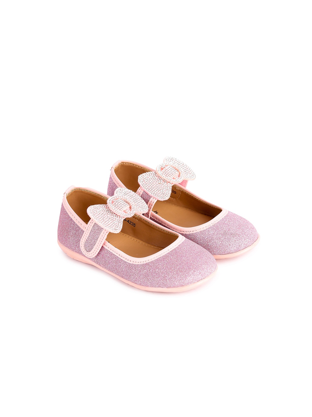 BOYZ N GALZ Girls Pink Ballerinas with Bows Flats