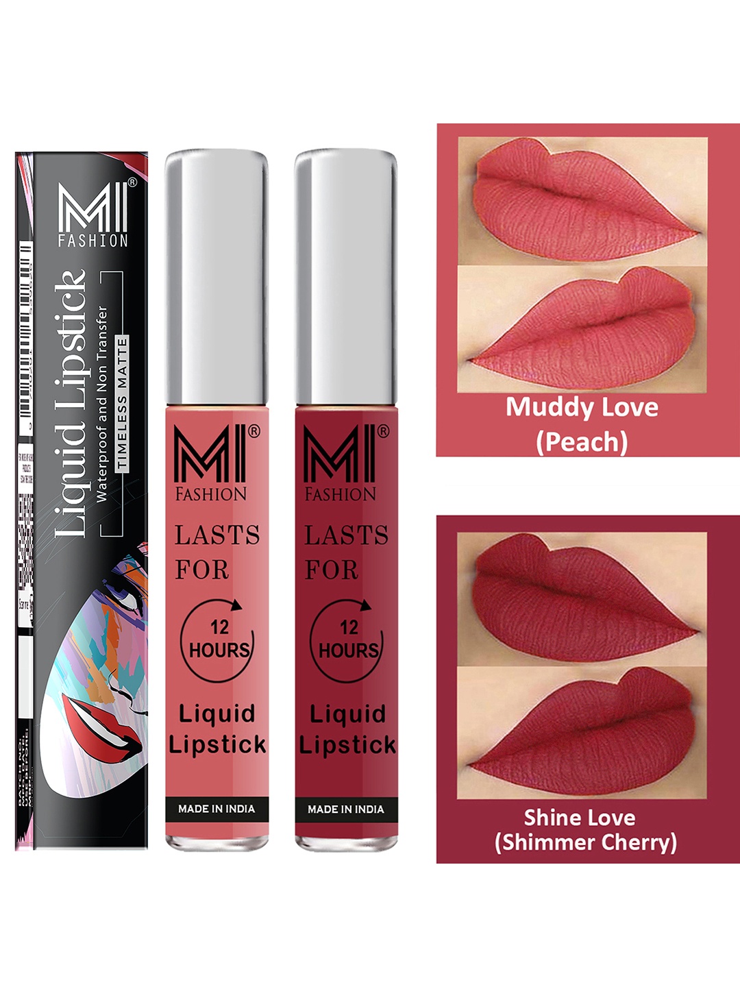 MI FASHION Set of 2 Smudge Free Matte Finish Moisturizing Liquid Lipstick - Pink & Red
MI FASHION Set of 2 Smudge Free Matte Finish Moisturizing Liquid Lipstick - Pink & Red
