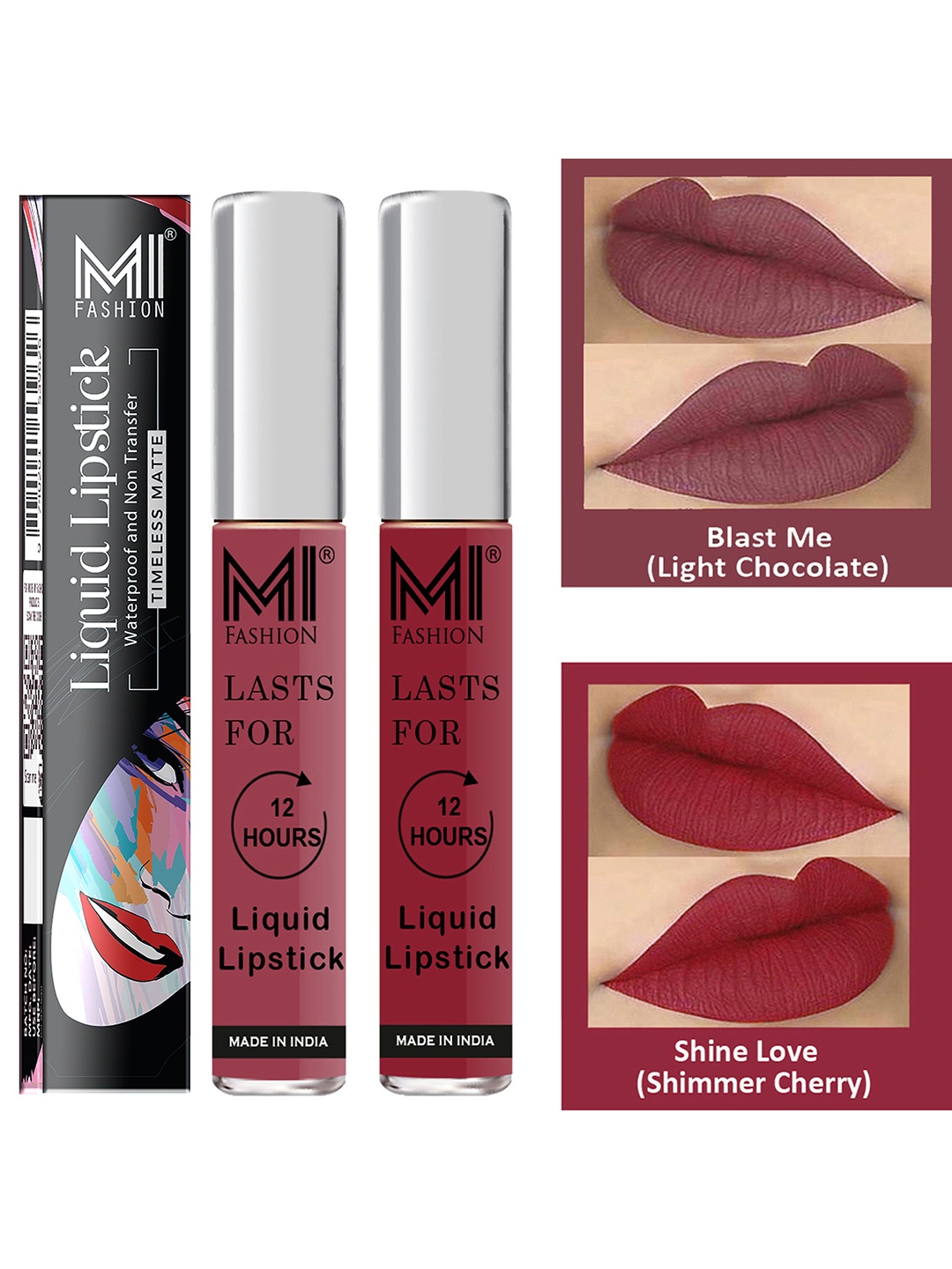 MI FASHION Set of 2 Smudge Free Matte Finish Moisturizing Liquid Lipstick - Nude & Red
MI FASHION Set of 2 Smudge Free Matte Finish Moisturizing Liquid Lipstick - Nude & Red