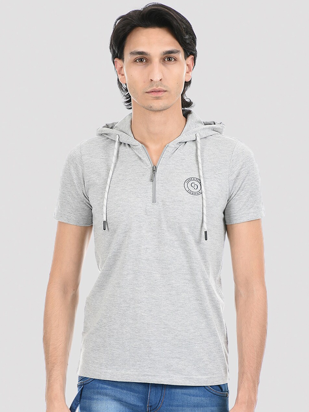 Cloak & Decker by Monte Carlo Men Grey T-shirt