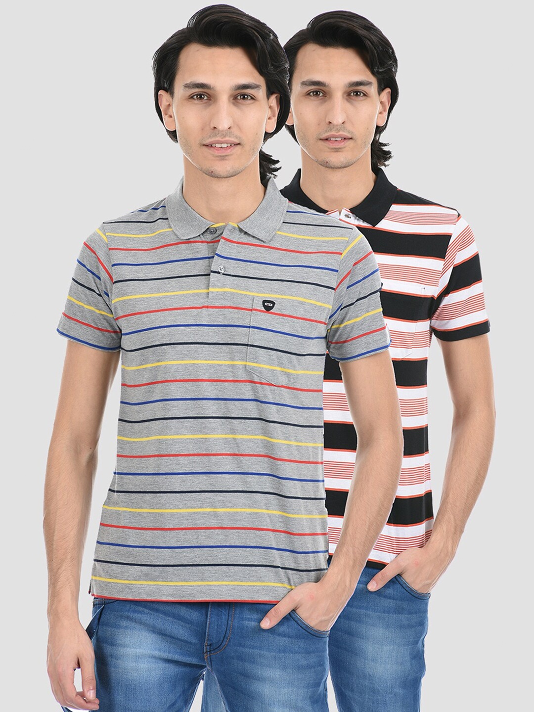 Cloak & Decker by Monte Carlo Men Pack of 2 Grey & Black Striped Polo Collar T-shirt
Cloak & Decker by Monte Carlo Men Pack of 2 Grey & Black Striped Polo Collar T-shirt