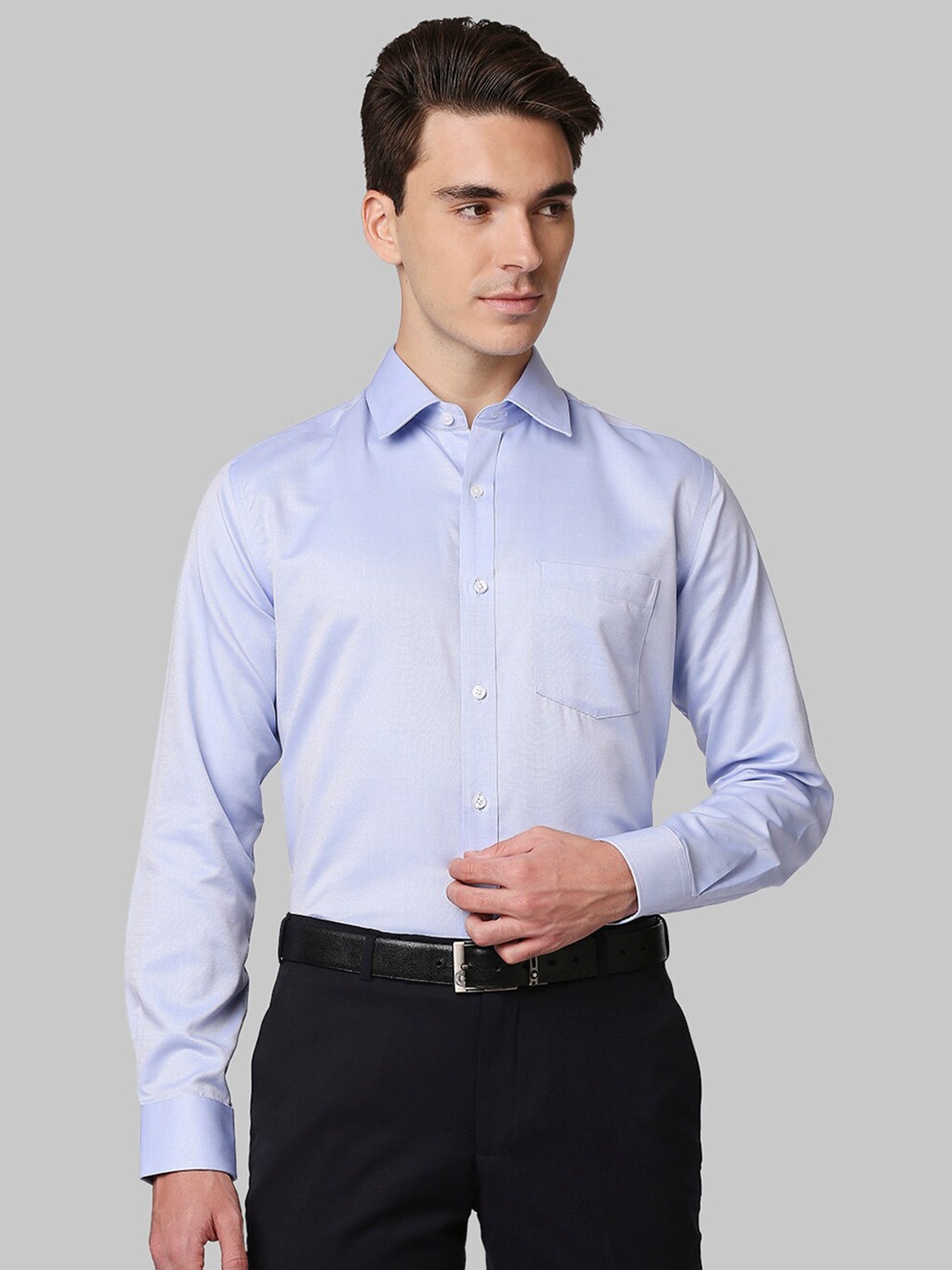 Park Avenue Men Blue Regular Fit Cotton Formal Shirt