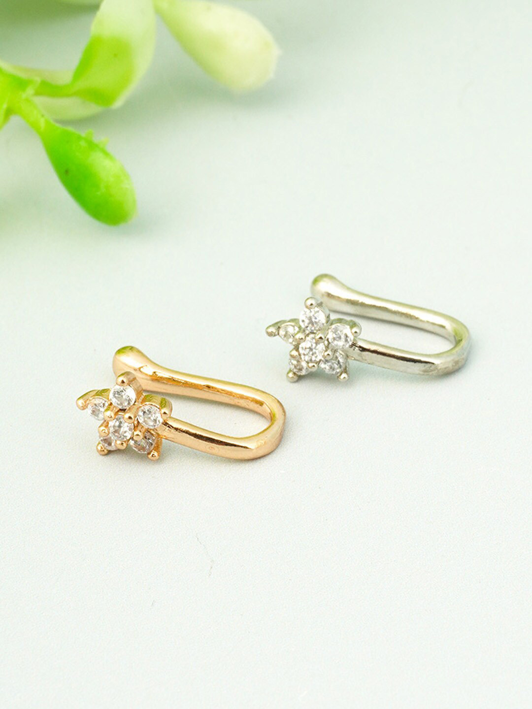 Ferosh Women Set of 2 Gold & Silver-Toned Stone-Studded Nosepin
Ferosh Women Set of 2 Gold & Silver-Toned Stone-Studded Nosepin