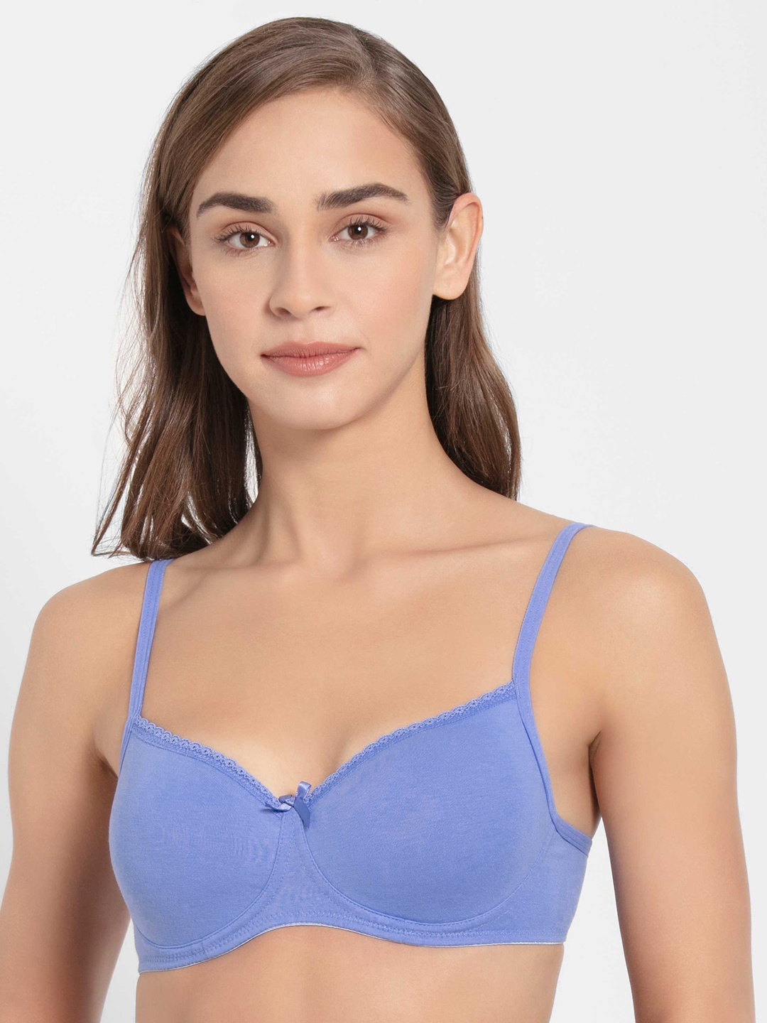 Jockey Women Wirefree Padded Cotton Stretch Medium Coverage Lace Styling T-Shirt Bra, Blue
Jockey Women Wirefree Padded Cotton Stretch Medium Coverage Lace Styling T-Shirt Bra, Blue