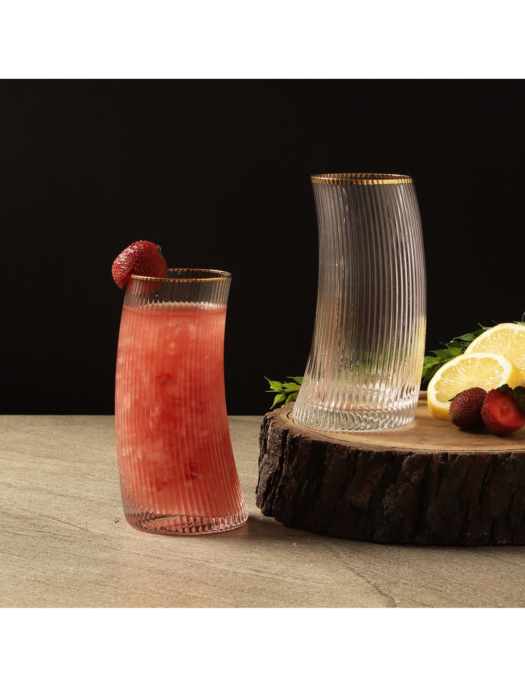The Decor Mart Transparent Set Of 2 Textured Dishwasher Safe Drinking Glass 330 ml Each
The Decor Mart Transparent Set Of 2 Textured Dishwasher Safe Drinking Glass 330 ml Each