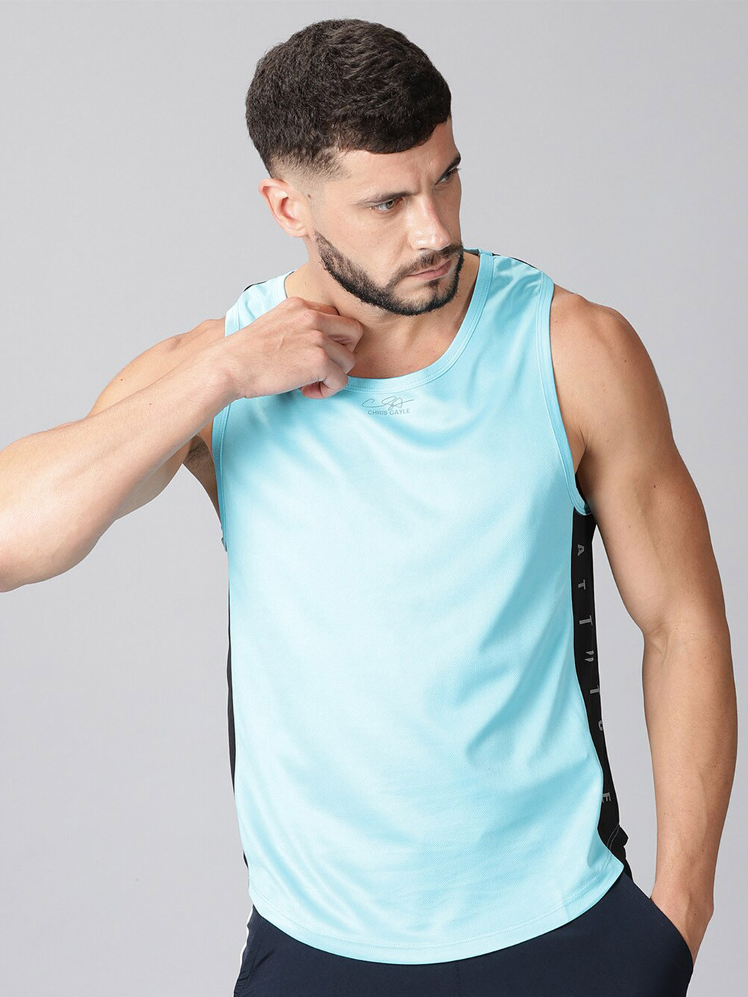 ATTIITUDE Men Blue Dri-FIT Polyester T-shirt 
ATTIITUDE Men Blue Dri-FIT Polyester T-shirt