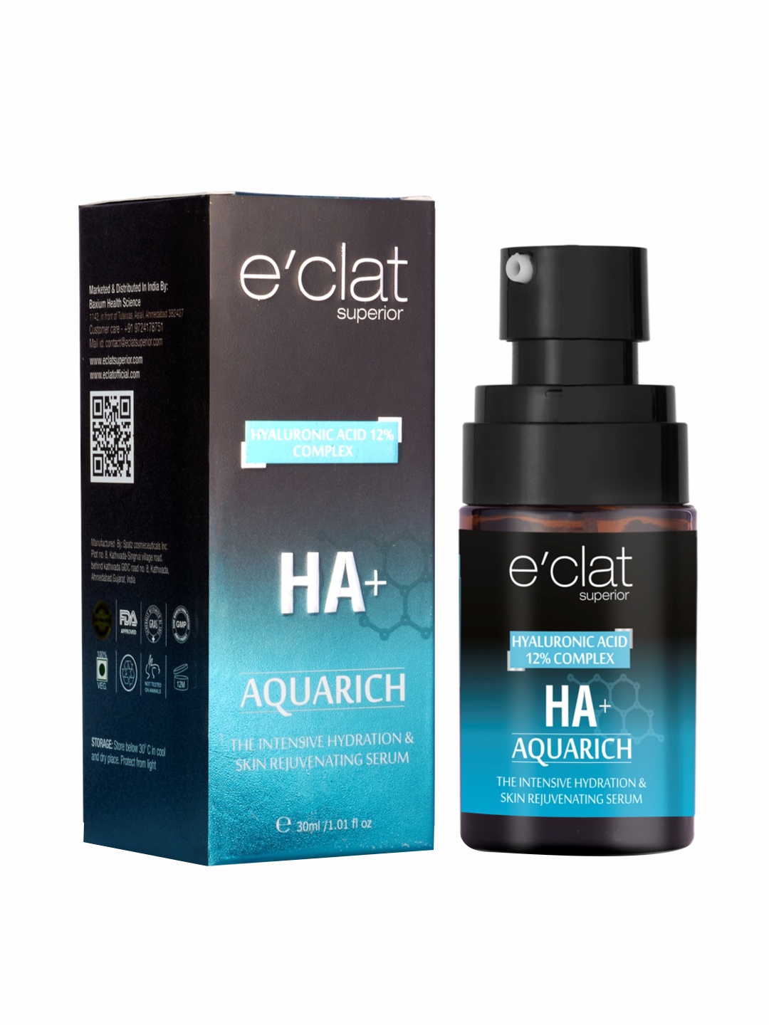 e'clat superior Multi Molecular Hyaluronic with NAG & Alpha Arbutin 30 ml, Transparent
e'clat superior Multi Molecular Hyaluronic with NAG & Alpha Arbutin 30 ml, Transparent