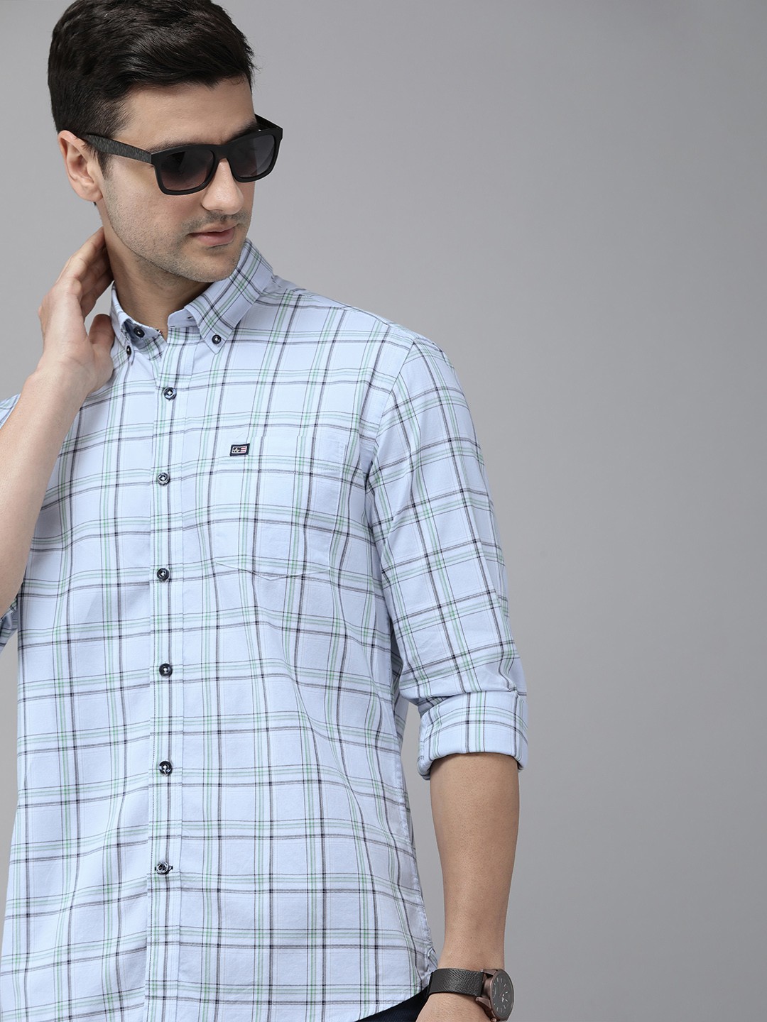Arrow Sport Men Light Blue And Green Original Slim Fit Tartan Checked Pure Cotton Shirt
Arrow Sport Men Light Blue And Green Original Slim Fit Tartan Checked Pure Cotton Shirt