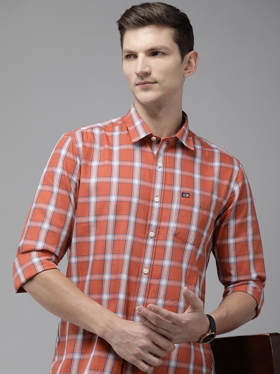 Arrow Sport Windowpane Checked Sport Slim Fit Opaque Pure Cotton Casual Shirt, Rust
Arrow Sport Windowpane Checked Sport Slim Fit Opaque Pure Cotton Casual Shirt, Rust