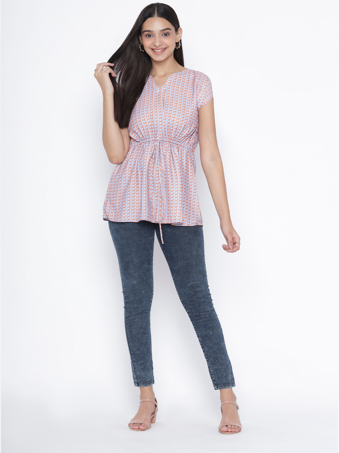 SEW YOU SOON Women Grey & Orange Animal Kaftan Top
SEW YOU SOON Women Grey & Orange Animal Kaftan Top