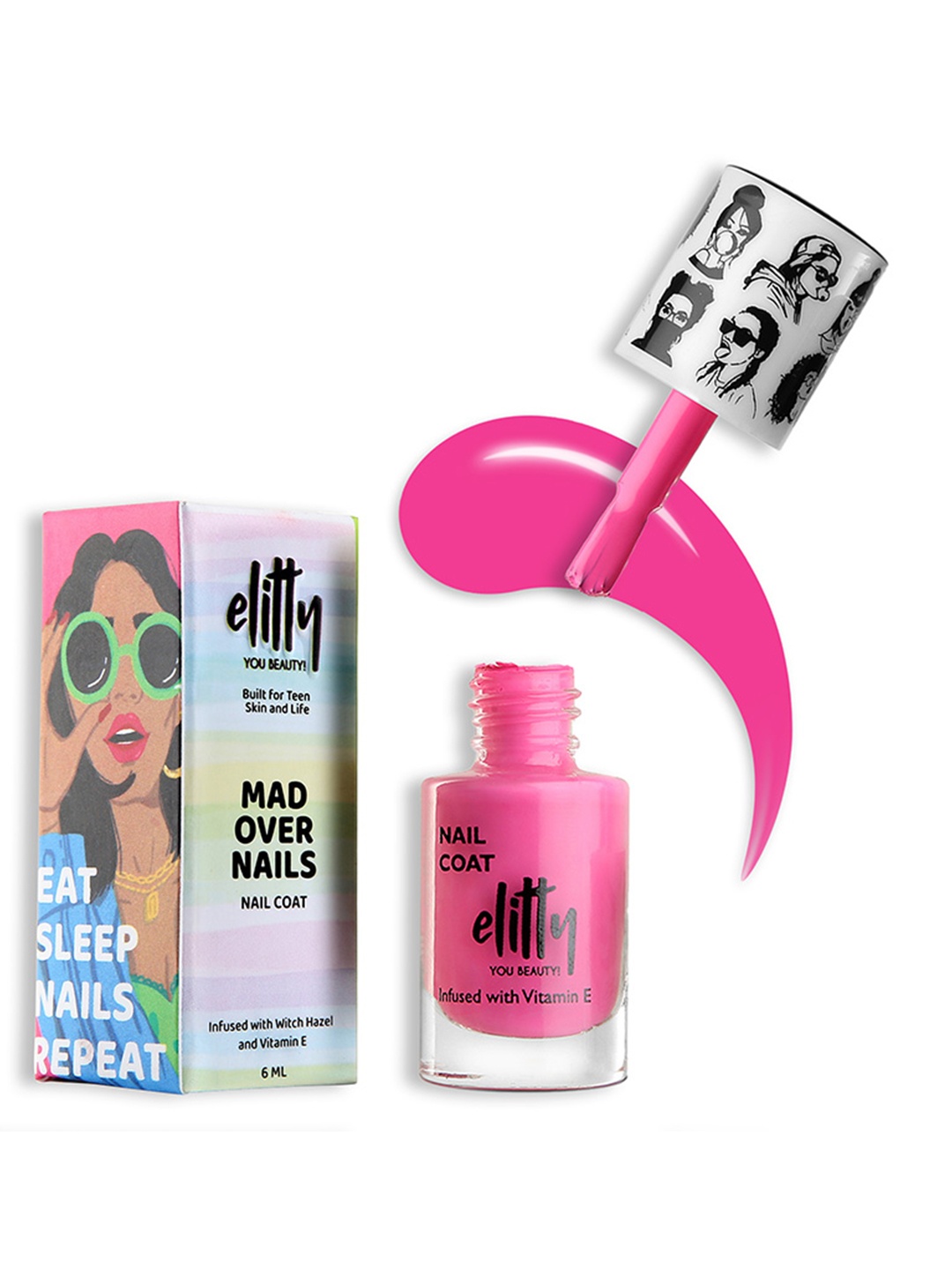 Elitty Mad Over Nails Toxin Free Glossy Nail Polish with Witch Hazel 6ml - Secret Crush, Pink
Elitty Mad Over Nails Toxin Free Glossy Nail Polish with Witch Hazel 6ml - Secret Crush, Pink
