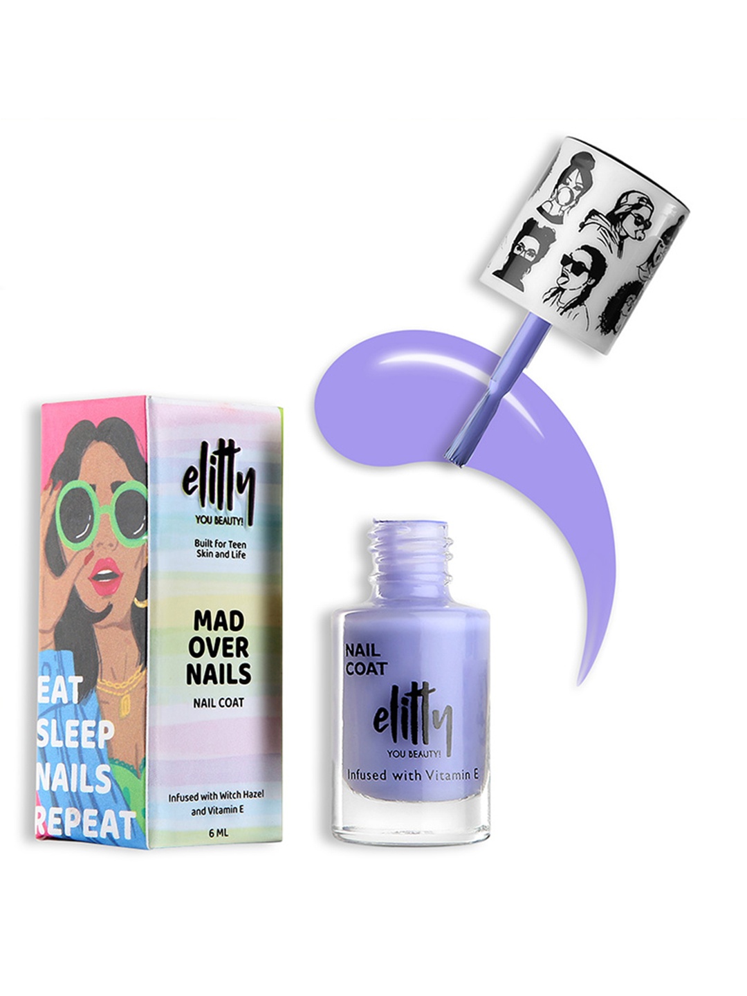 Elitty Mad Over Nails 12 Toxin Free Glossy Nail Polish with Witch Hazel 6ml - Meta Verse, Purple
Elitty Mad Over Nails 12 Toxin Free Glossy Nail Polish with Witch Hazel 6ml - Meta Verse, Purple