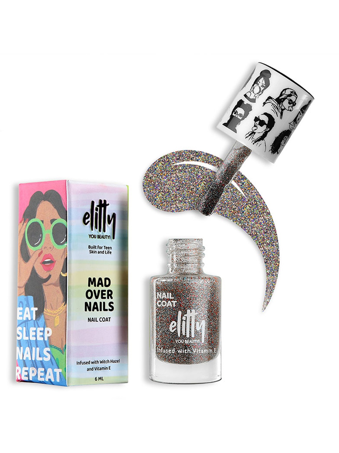 Elitty Mad Over Nails 12 Toxin Free Shimmer Nail Polish with Witch Hazel 6ml - It's a Vibe, Multi
Elitty Mad Over Nails 12 Toxin Free Shimmer Nail Polish with Witch Hazel 6ml - It's a Vibe, Multi