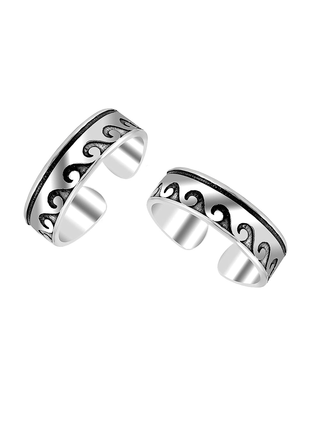 LeCalla Women Set of 2 925 Sterling Silver Sea-Waves Adjustable Antique Toe Rings
LeCalla Women Set of 2 925 Sterling Silver Sea-Waves Adjustable Antique Toe Rings