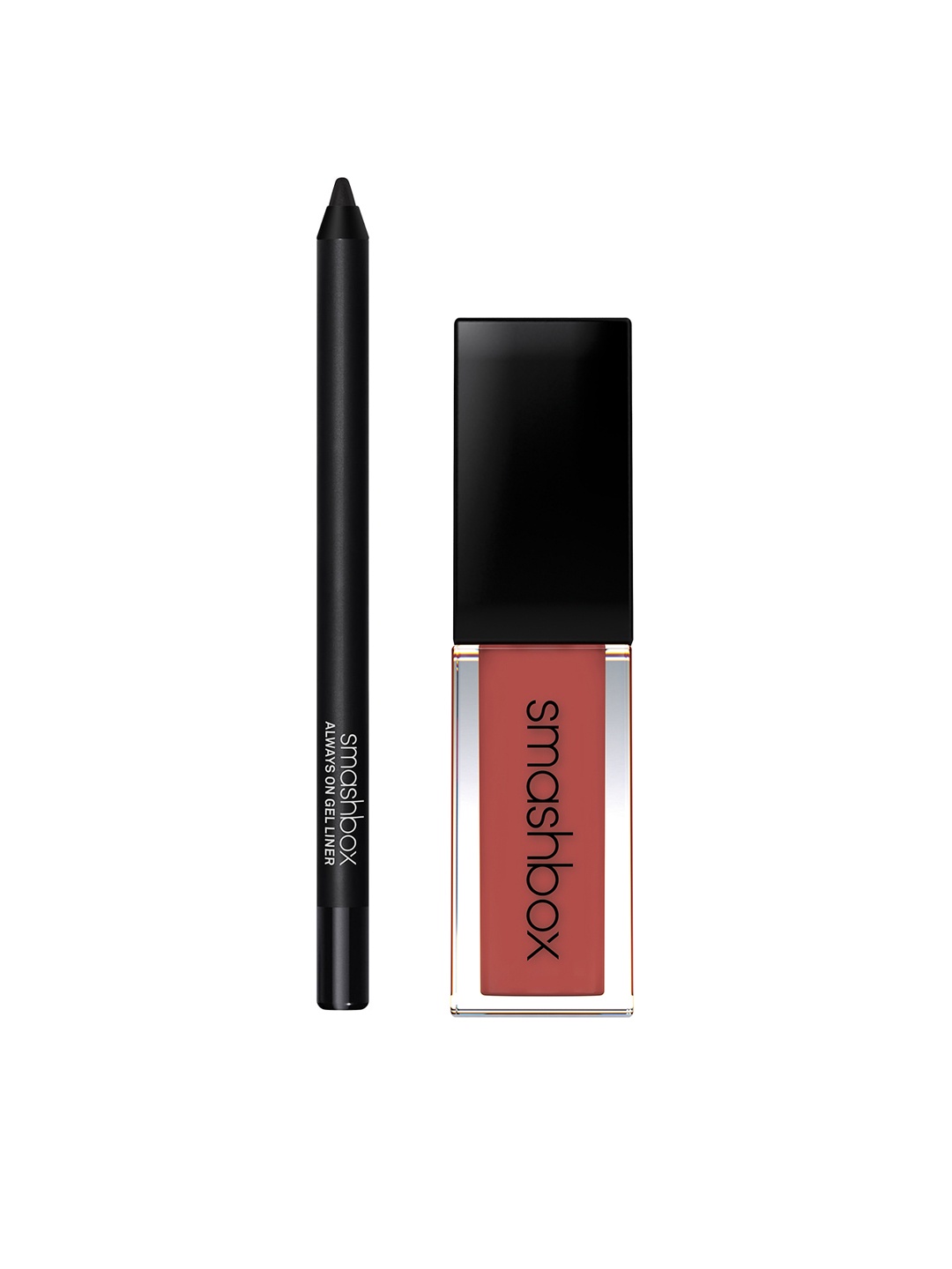 Smashbox Set of Always On Liquid Matte Lipstick 4 ml & Always On Mini Gel Eyeliner 0.8 g, Brown
