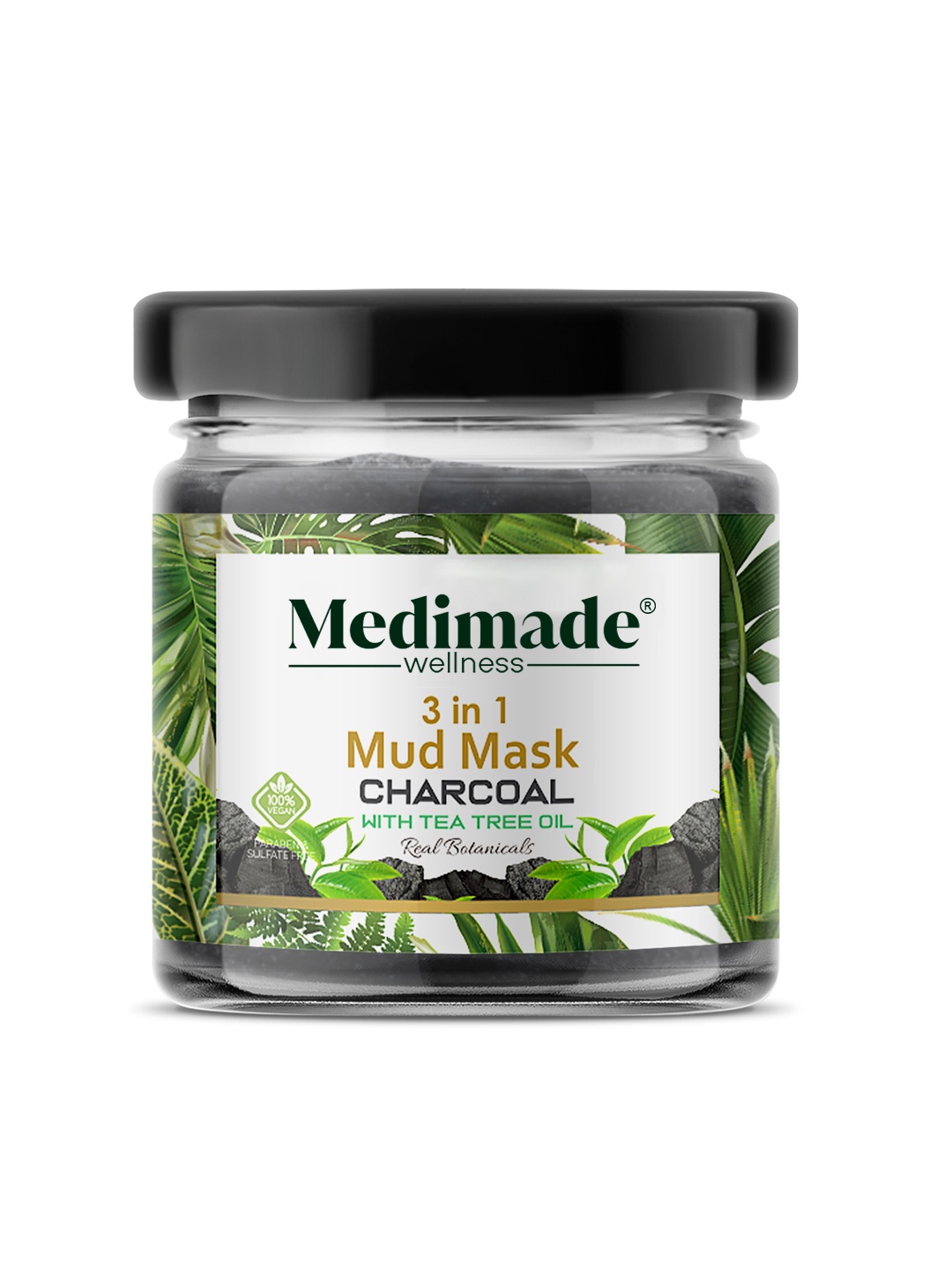 Medimade Real Botanicals Activated Charcoal 3 In 1 Mud Mask with Tea Tree Oil - 30 g, Grey
Medimade Real Botanicals Activated Charcoal 3 In 1 Mud Mask with Tea Tree Oil - 30 g, Grey