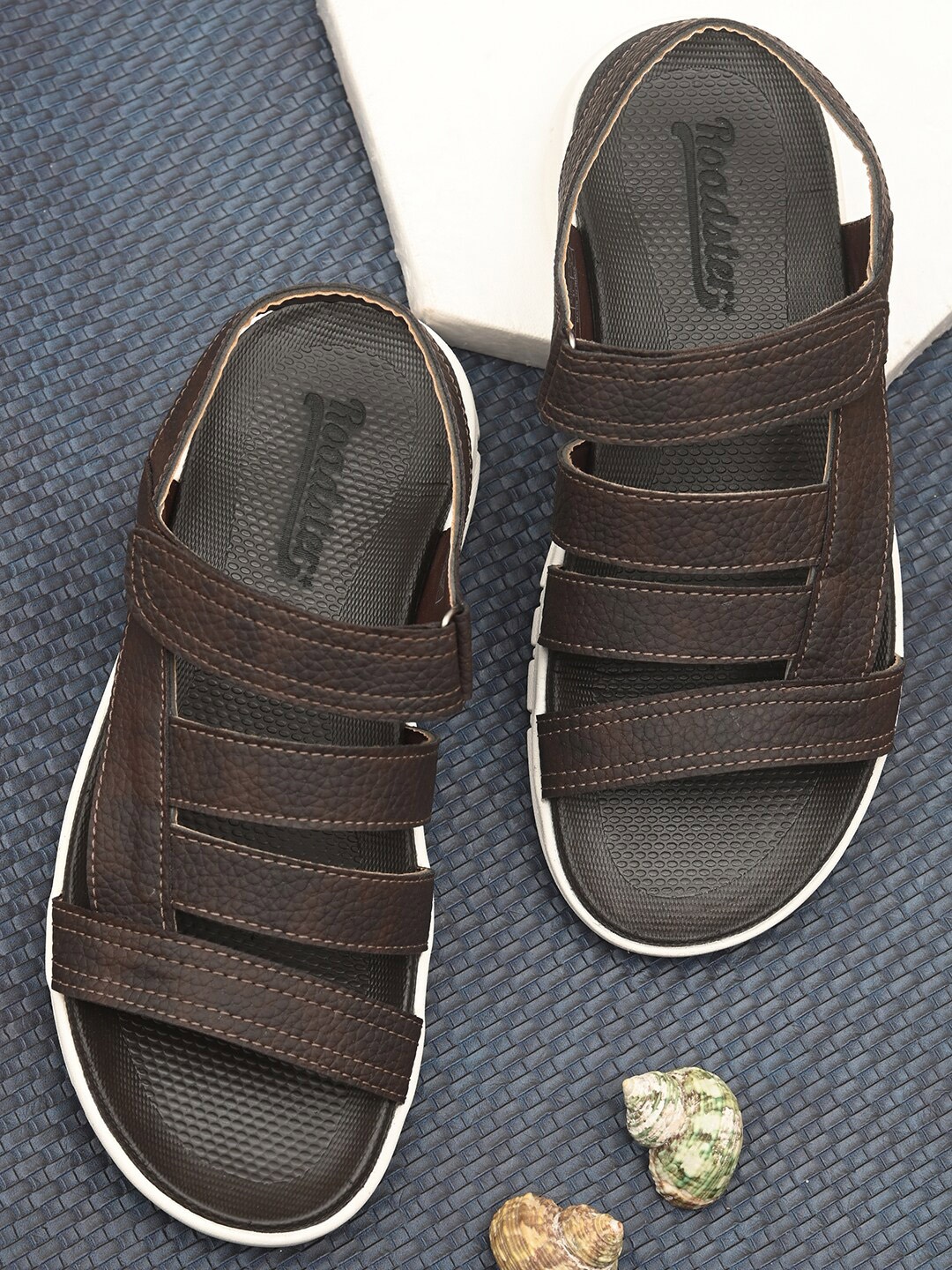 Roadster Men Brown PU Comfort Sandals