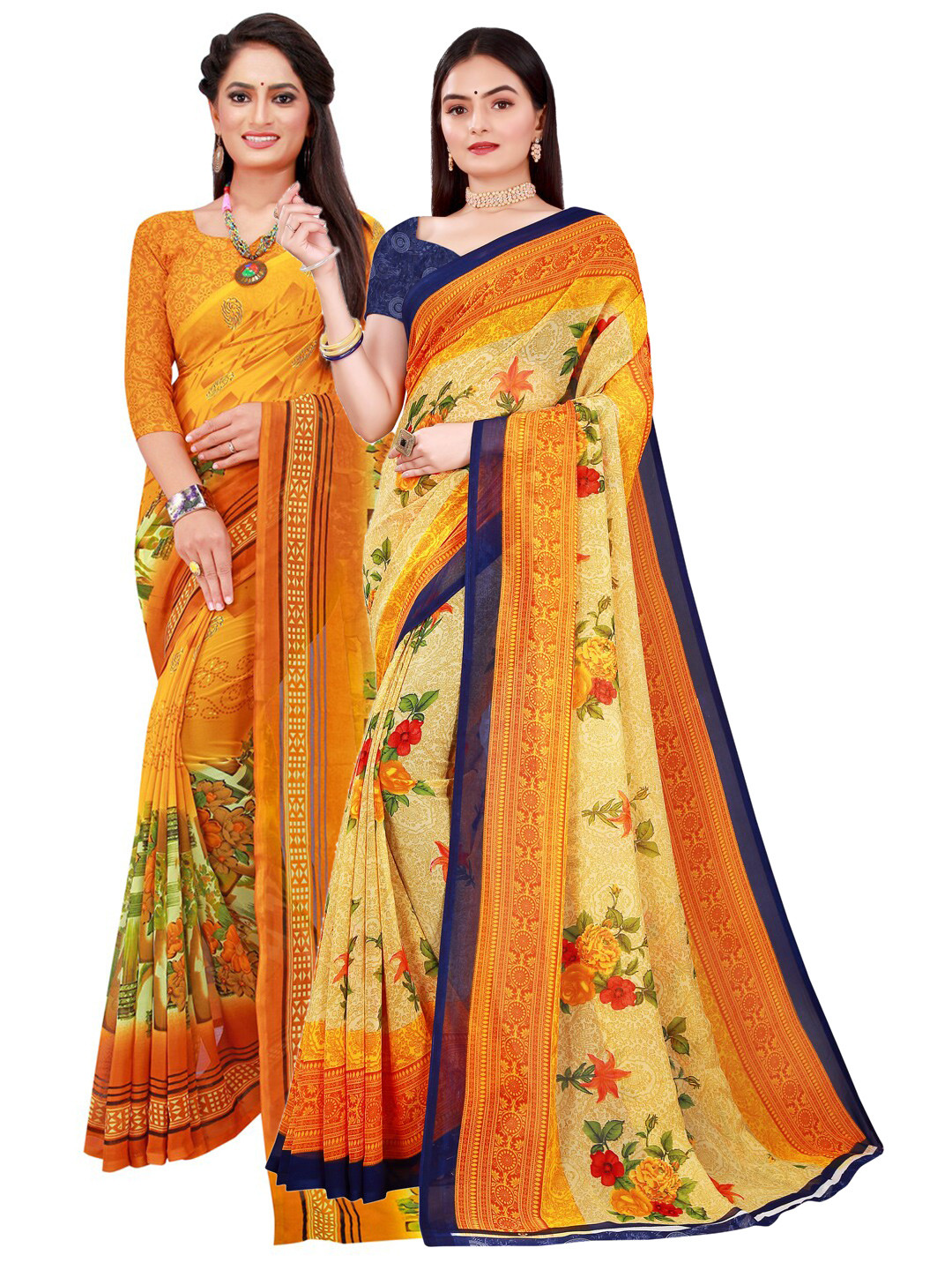 Florence Pack Of 2 Yellow & Yellow Floral Pure Georgette Saree
Florence Pack Of 2 Yellow & Yellow Floral Pure Georgette Saree