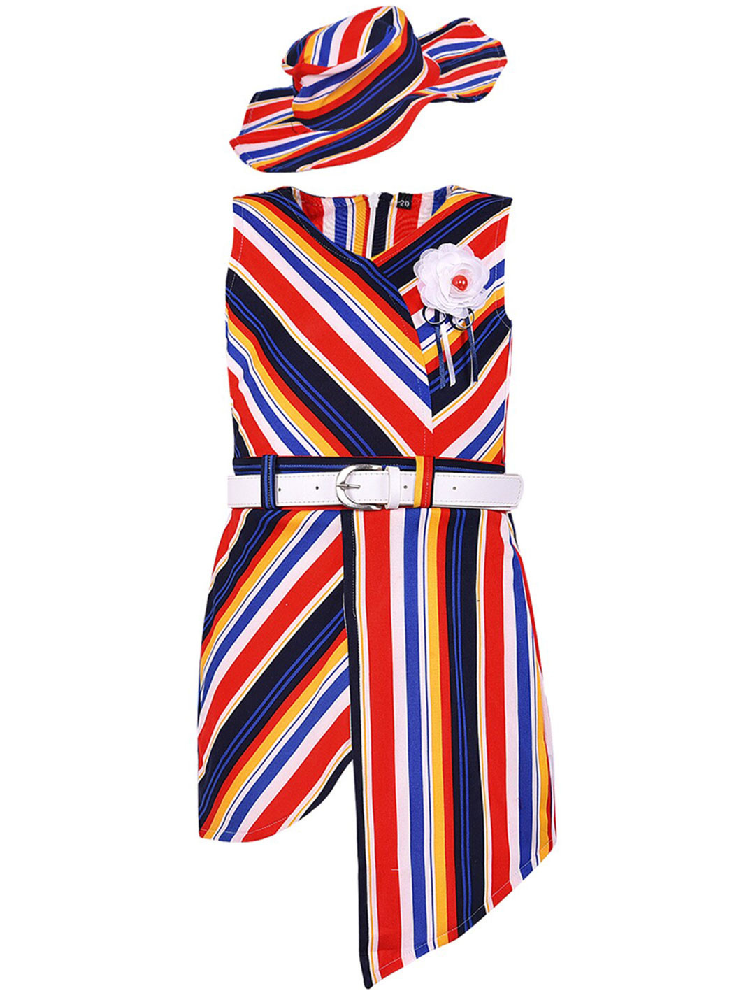 Wish Karo Girls Multicolored Striped A-Line Dress, Multi
Wish Karo Girls Multicolored Striped A-Line Dress, Multi