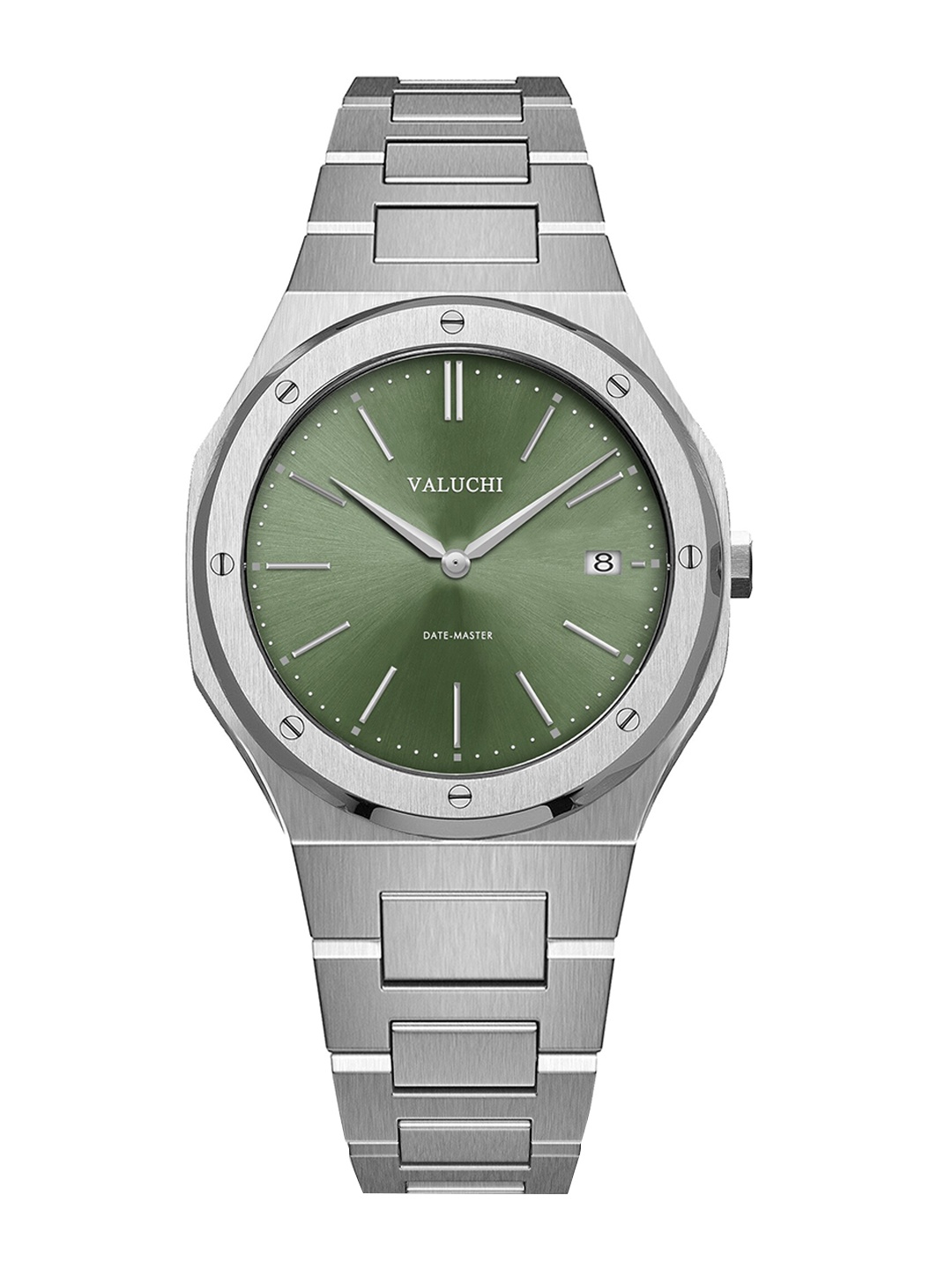 Valuchi Men Green Dial & Silver Toned Stainless Steel Bracelet Style Straps Analogue Motion Powered Watch
Valuchi Men Green Dial & Silver Toned Stainless Steel Bracelet Style Straps Analogue Motion Powered Watch