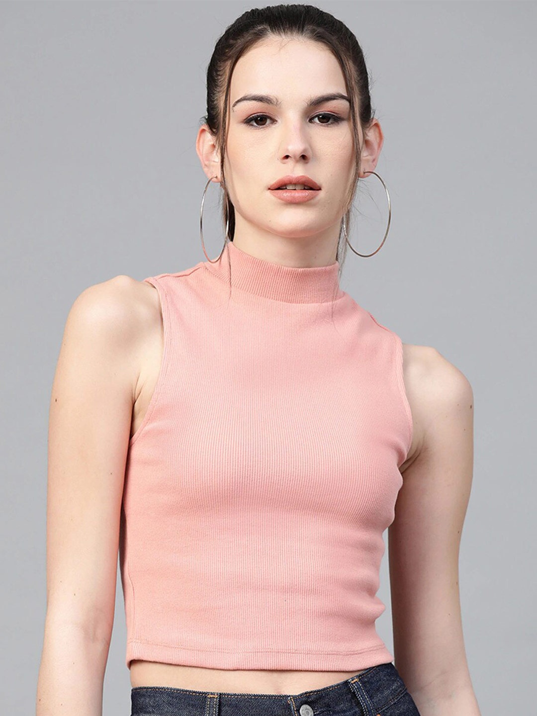VividArtsy Peach-Coloured Crop Top