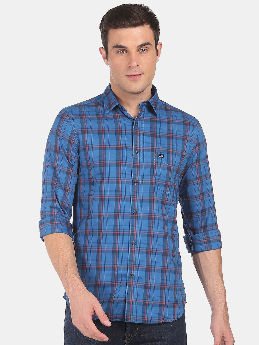 Arrow Sport Men Blue Slim Fit Tartan Checks Casual Shirt 
Arrow Sport Men Blue Slim Fit Tartan Checks Casual Shirt
