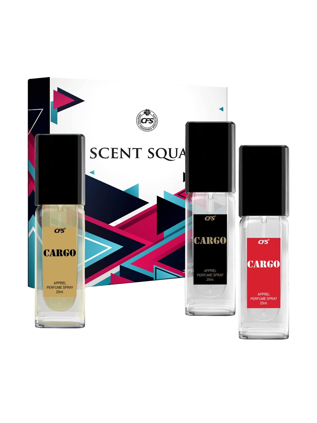CFS Men Scent Squad Perfume Set - Cargo Khaki + Cargo Blue + Cargo Black - 25ml each, Red
CFS Men Scent Squad Perfume Set - Cargo Khaki + Cargo Blue + Cargo Black - 25ml each, Red