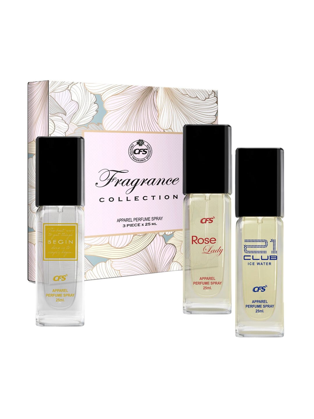 CFS Fragrance Collection Perfume Set - Begin + Rose Lady + 21 Club Ice Water - 25 ml Each, Off white
CFS Fragrance Collection Perfume Set - Begin + Rose Lady + 21 Club Ice Water - 25 ml Each, Off white
