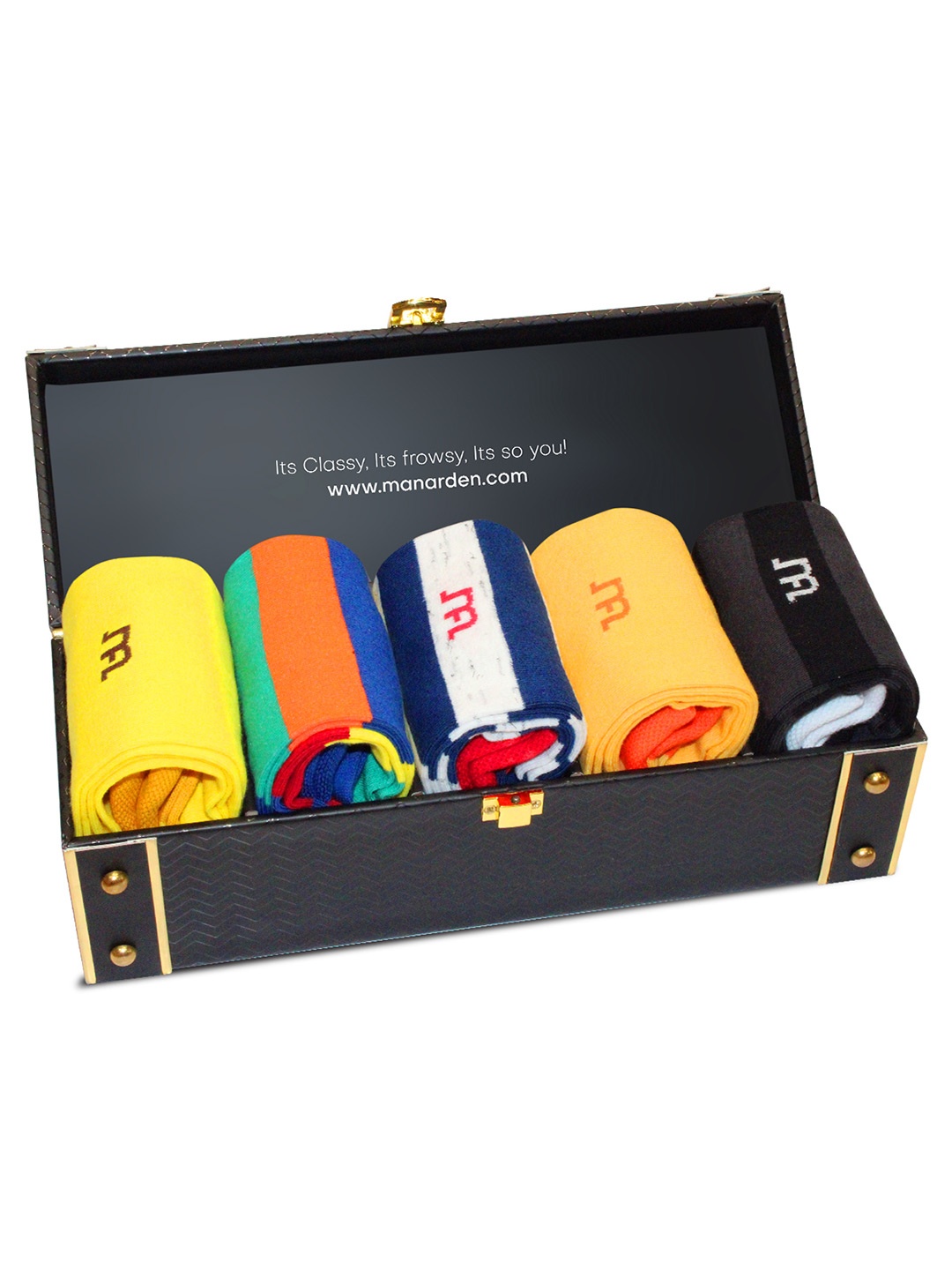 Man Arden The Valient Collection Designer Pack Of 5 Multi-Colored Calf-Length Cotton Socks
Man Arden The Valient Collection Designer Pack Of 5 Multi-Colored Calf-Length Cotton Socks