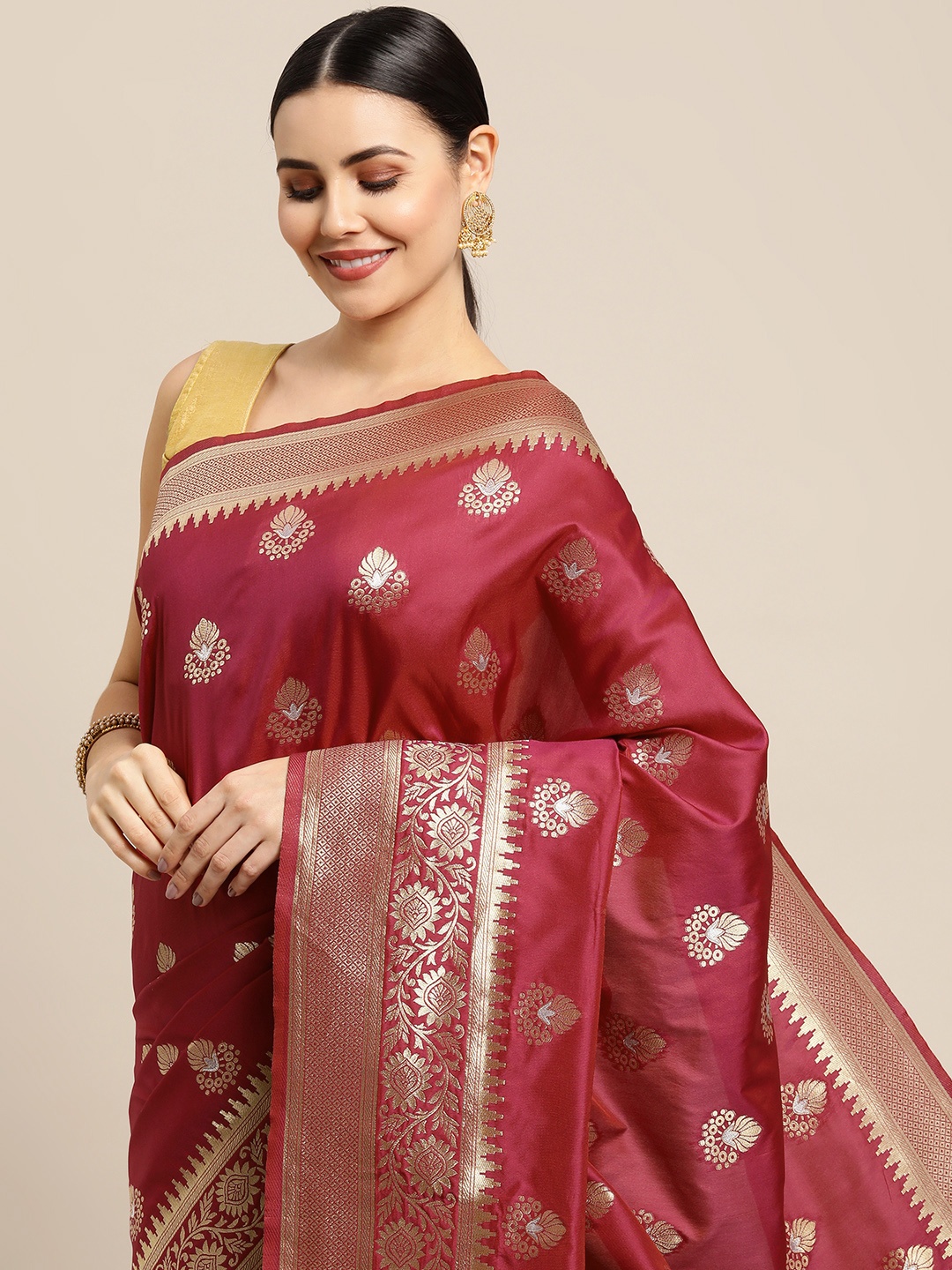 Royal Rajgharana Saree Maroon & Gold Ethnic Zari Silk Blend Celebrity Banarasi Sarees
Royal Rajgharana Saree Maroon & Gold Ethnic Zari Silk Blend Celebrity Banarasi Sarees