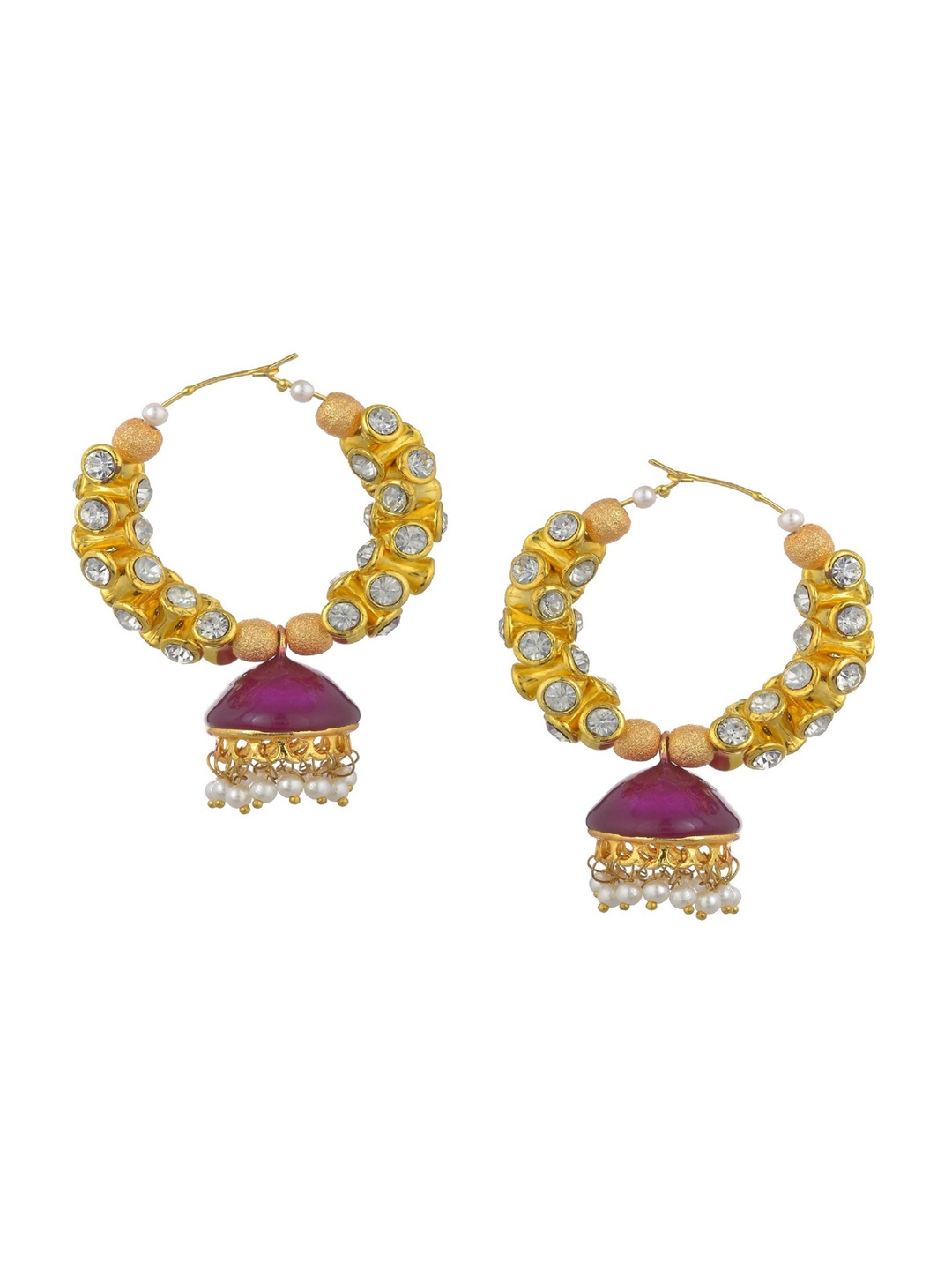 Kshitij Jewels Purple Dome Shaped Jhumkas Earrings