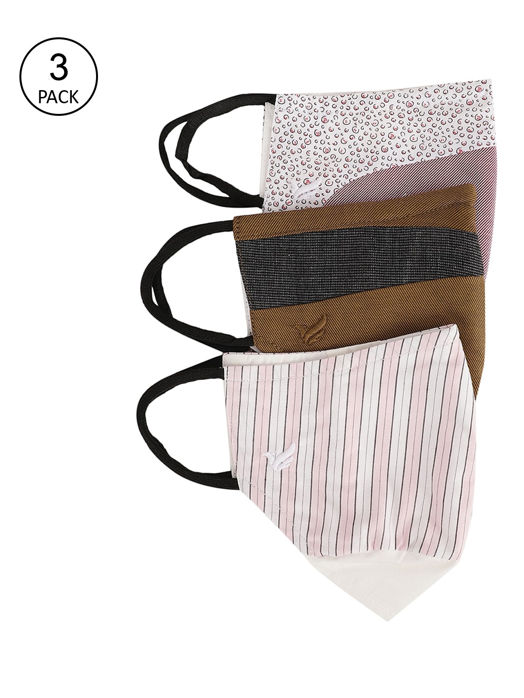 Blackberrys Men Pack Of 3 Printed 3-Ply Reusable Cotton Protective Outdoor Masks, White
Blackberrys Men Pack Of 3 Printed 3-Ply Reusable Cotton Protective Outdoor Masks, White