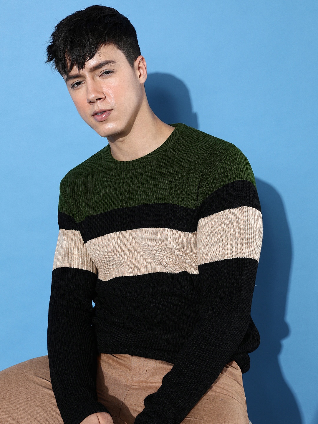 Mast & Harbour Men Lush Green & Beige Blocked Story Revisited Nostalgia Acrylic Pullover
Mast & Harbour Men Lush Green & Beige Blocked Story Revisited Nostalgia Acrylic Pullover