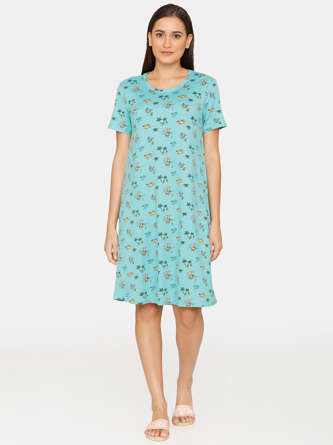 Zivame Green Printed Nightdress
Zivame Green Printed Nightdress