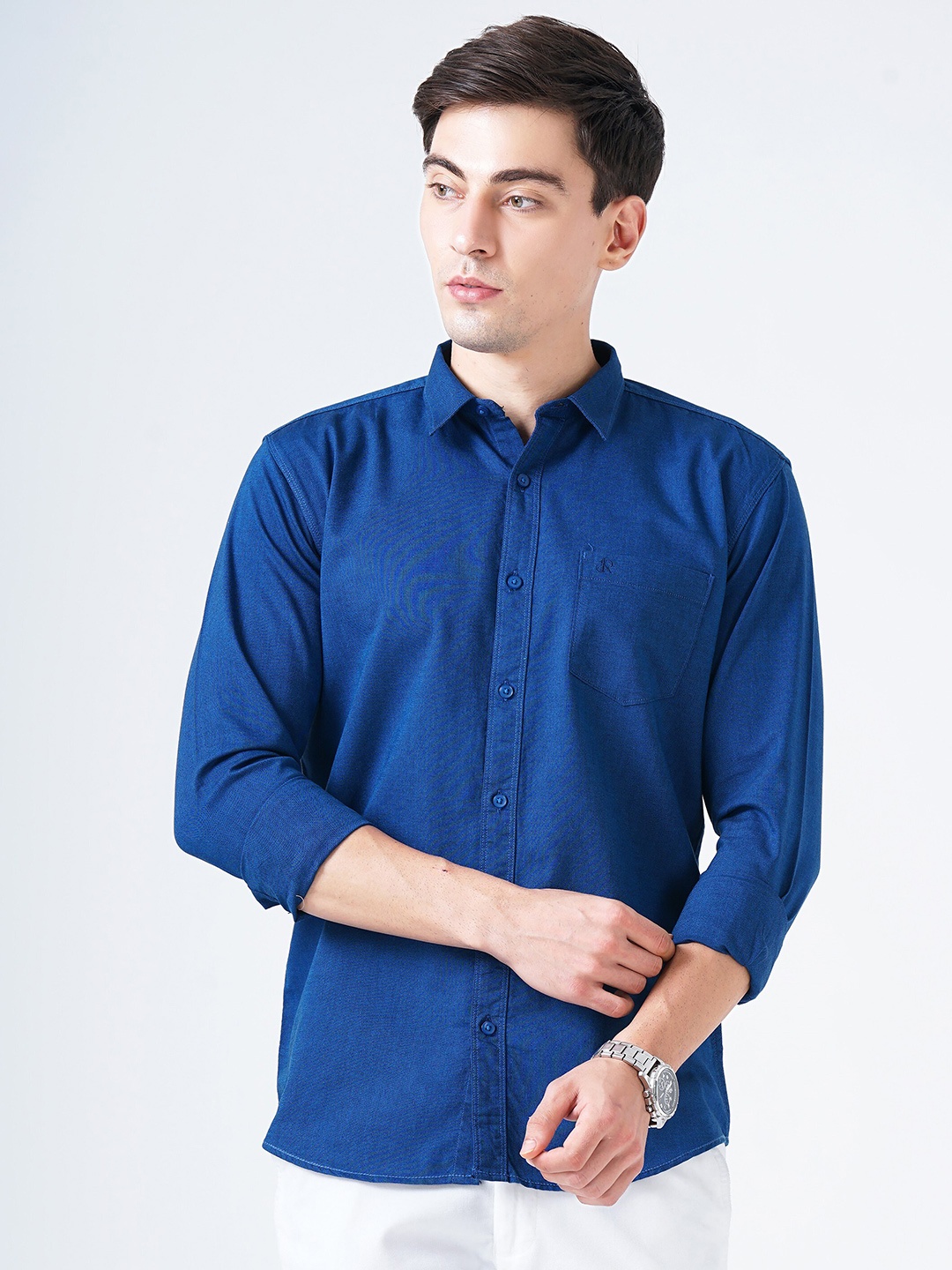 SORATIA Men Blue Slim Fit Casual Shirt
