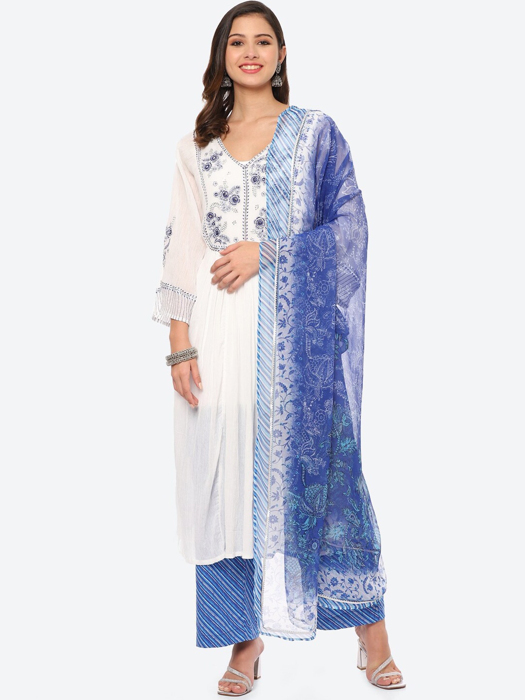 Biba Women White Ethnic Motifs Printed Silk Crepe Kurta with Palazzos & With Dupatta
Biba Women White Ethnic Motifs Printed Silk Crepe Kurta with Palazzos & With Dupatta