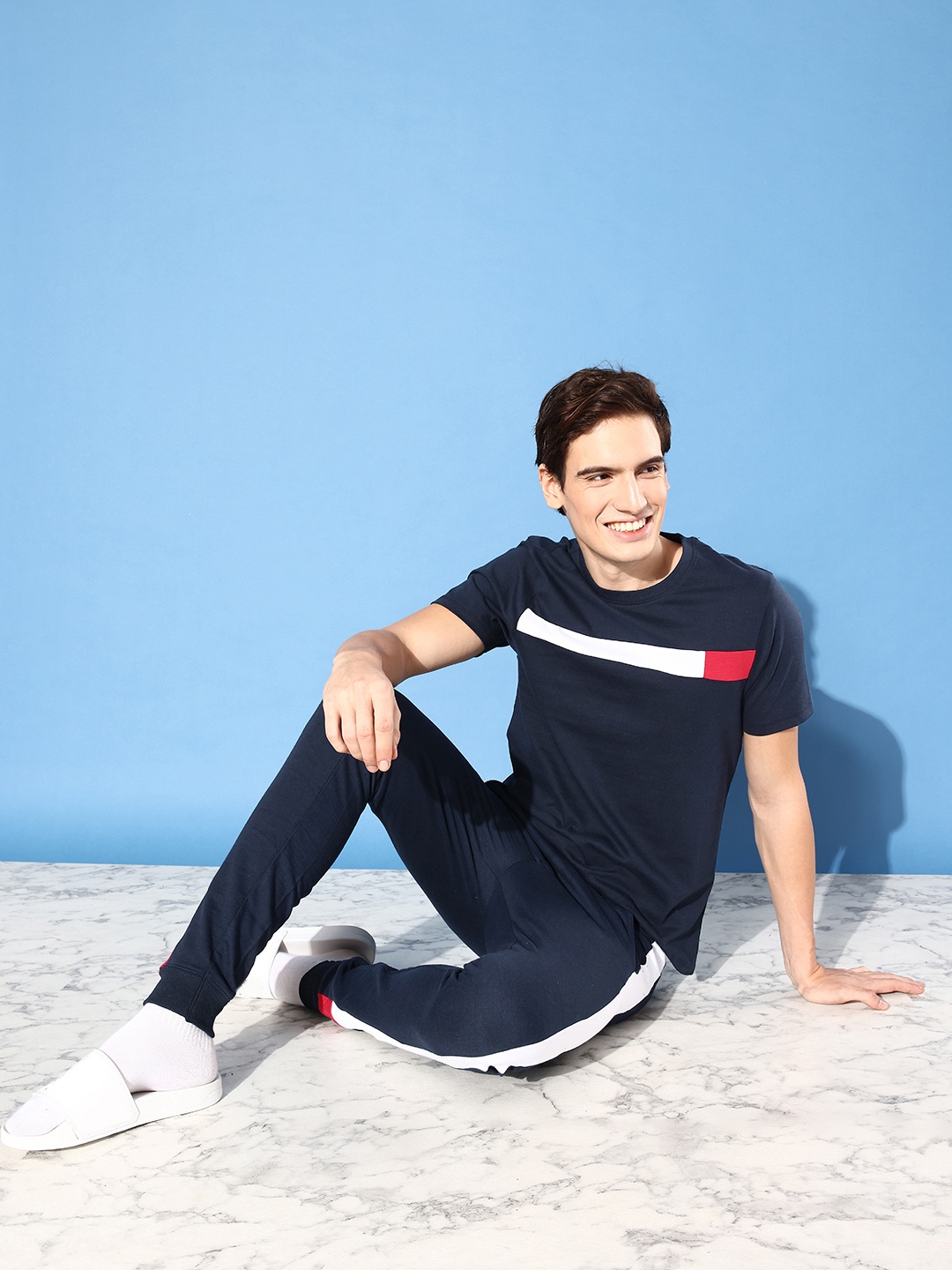 Harvard Men Navy Blue T-shirt with Joggers Home Leisure Comfy Co-ords