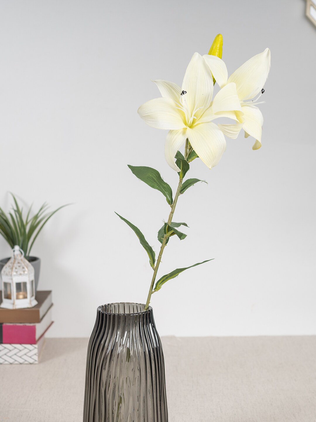 HomeTown White & Green Elora Faux Lily Flower