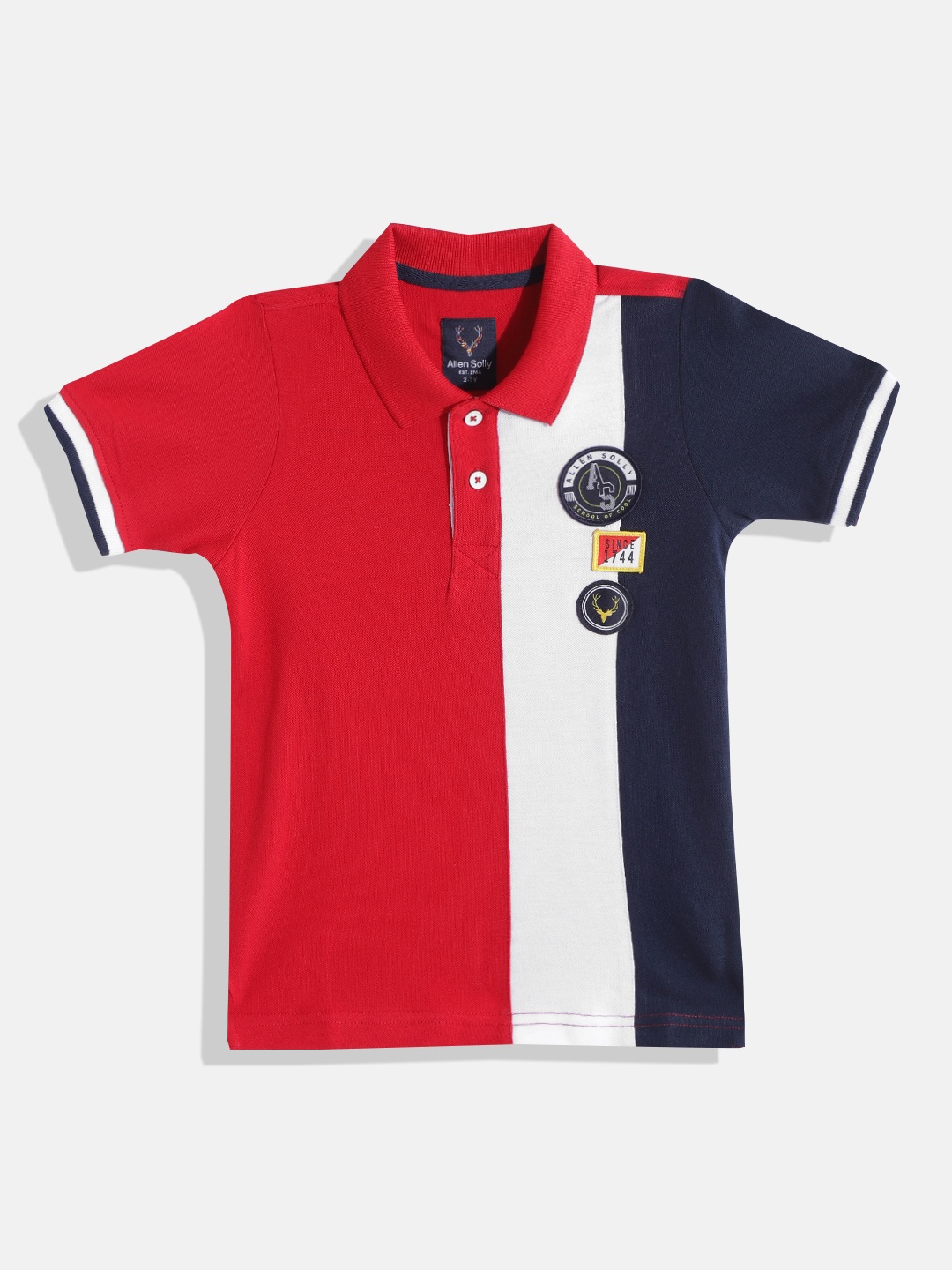Allen Solly Junior Boys Red & White Colourblocked Polo Collar Applique Cotton T-shirt
Allen Solly Junior Boys Red & White Colourblocked Polo Collar Applique Cotton T-shirt