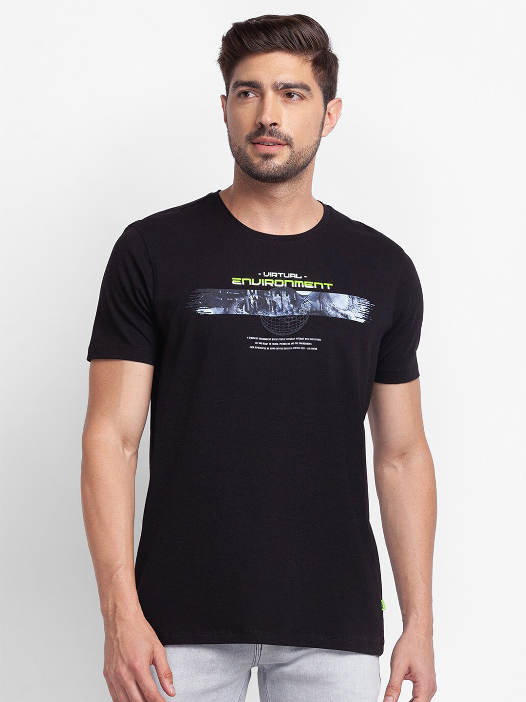 SPYKAR Men Black & french middle red purple Typography Printed Slim Fit T-shirt
SPYKAR Men Black & french middle red purple Typography Printed Slim Fit T-shirt