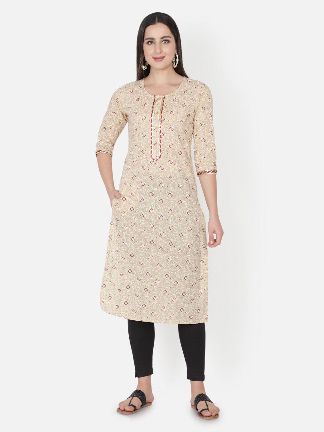 TRISHLA INDIA Women Beige Floral Printed Cotton Floral Kurta
TRISHLA INDIA Women Beige Floral Printed Cotton Floral Kurta