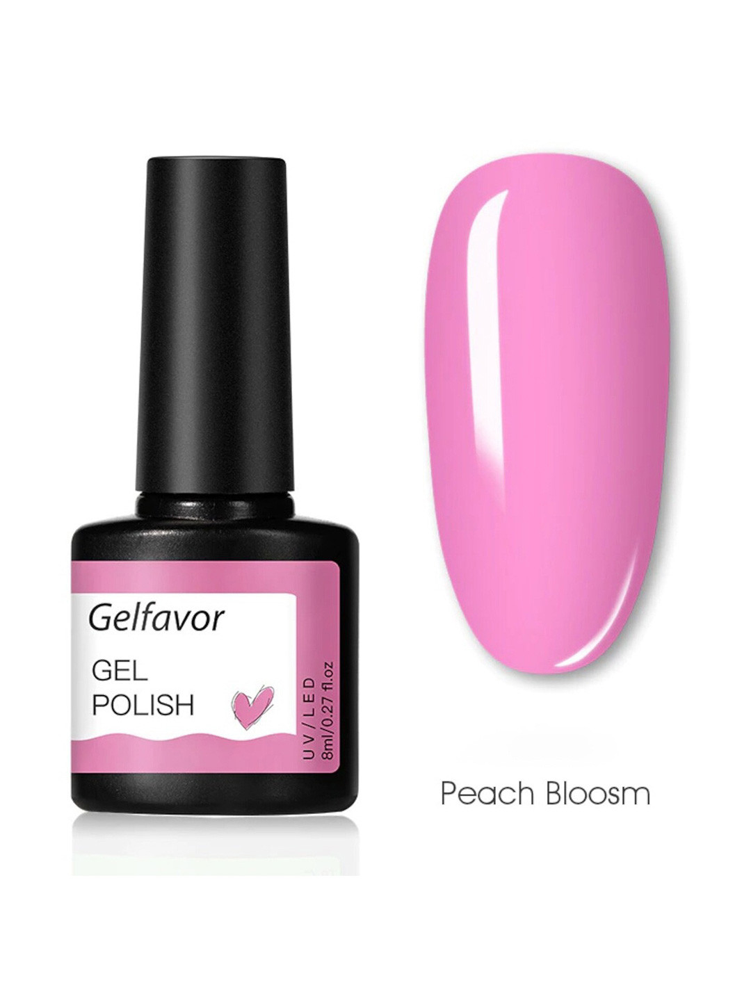 Gelfavor Hybrid UV & LED Odorless Long-Lasting Gel Nail Polish 8 ml - Peach Blossom G062, Pink
Gelfavor Hybrid UV & LED Odorless Long-Lasting Gel Nail Polish 8 ml - Peach Blossom G062, Pink