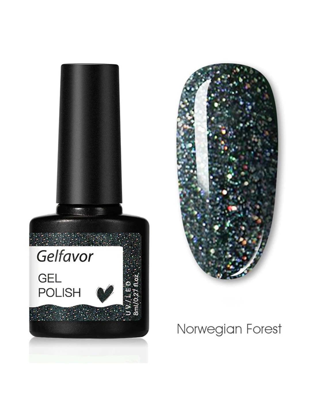 Gelfavor Hybrid UV & LED Odorless Long-Lasting Gel Nail Polish 8 ml- Norwegian Forest G040, Green
Gelfavor Hybrid UV & LED Odorless Long-Lasting Gel Nail Polish 8 ml- Norwegian Forest G040, Green