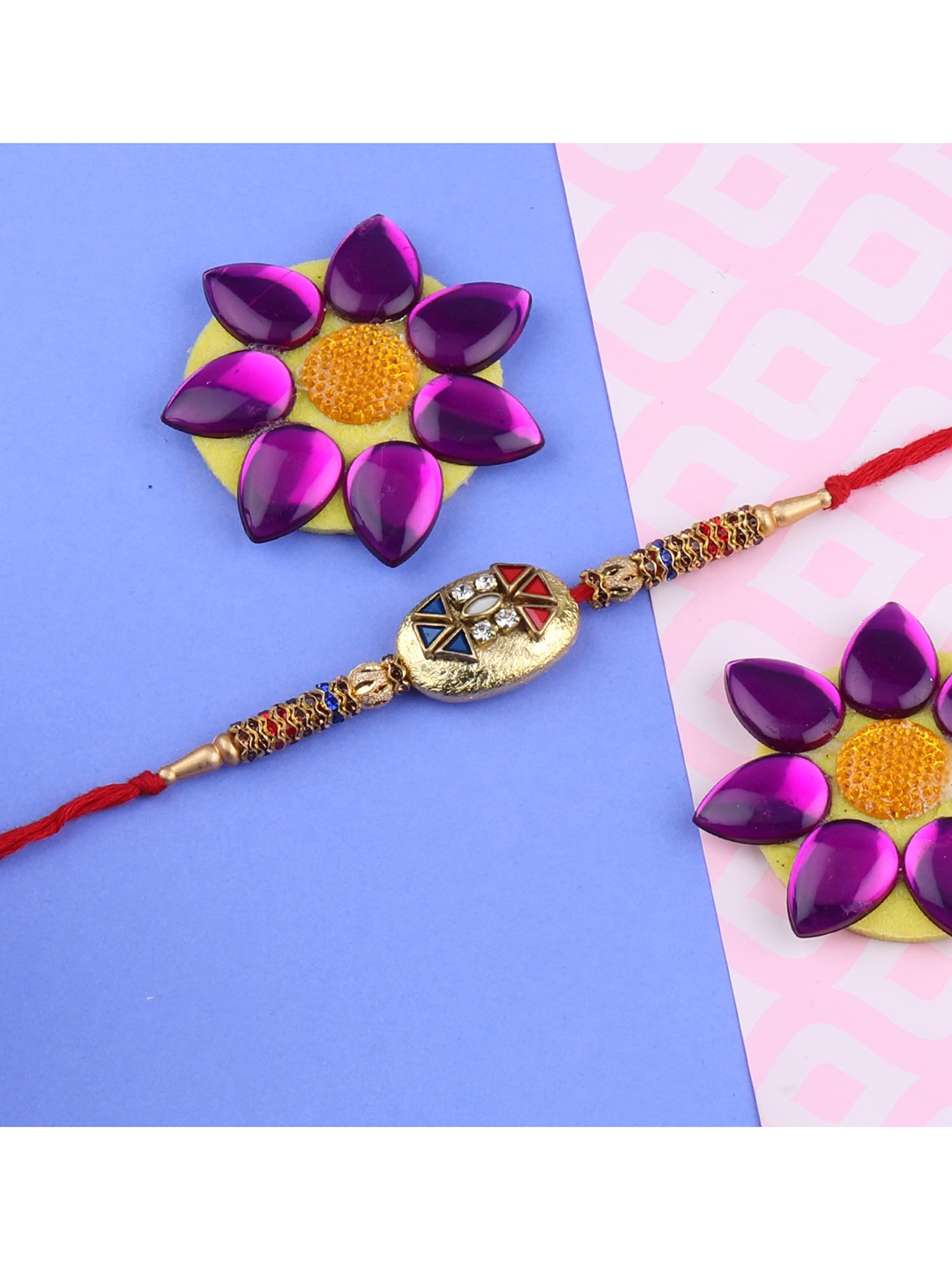 Silver Shine Set of 5 Rakhi With Pooja Thali Roli Chawal And Greeting Card, Multi
Silver Shine Set of 5 Rakhi With Pooja Thali Roli Chawal And Greeting Card, Multi