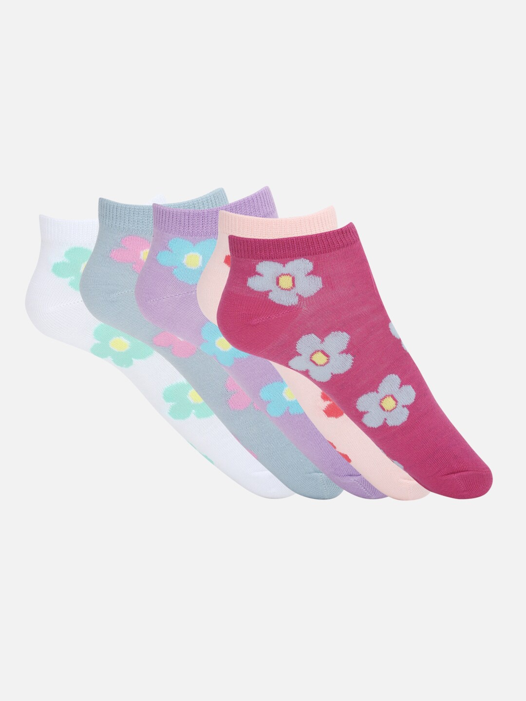 FOREVER 21 Women Pack Of 5 Assorted Ankle-Length Socks