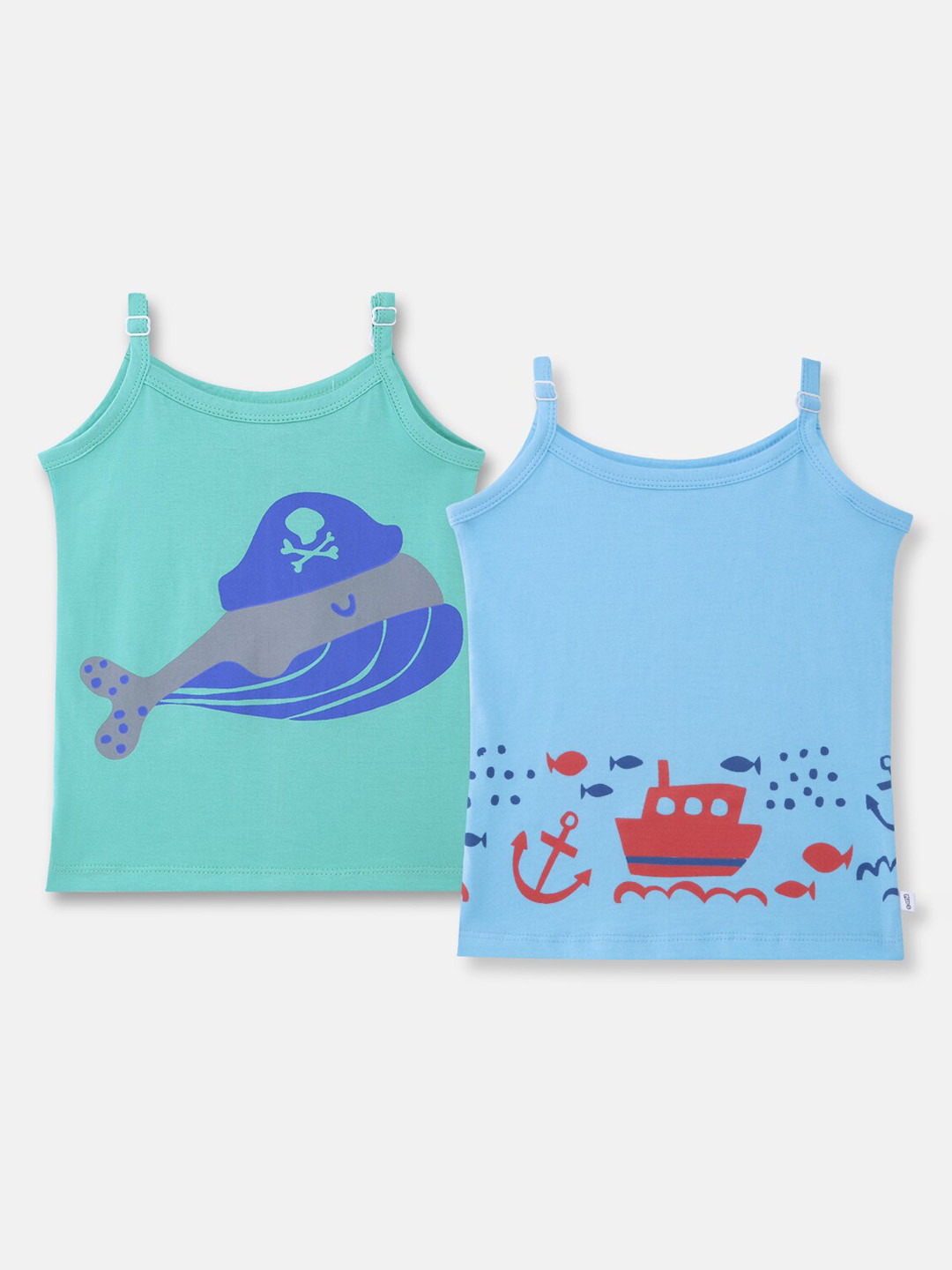 You Got Plan B Girls Pack Of 2 Printed Pure Cotton Camisoles, Blue
You Got Plan B Girls Pack Of 2 Printed Pure Cotton Camisoles, Blue