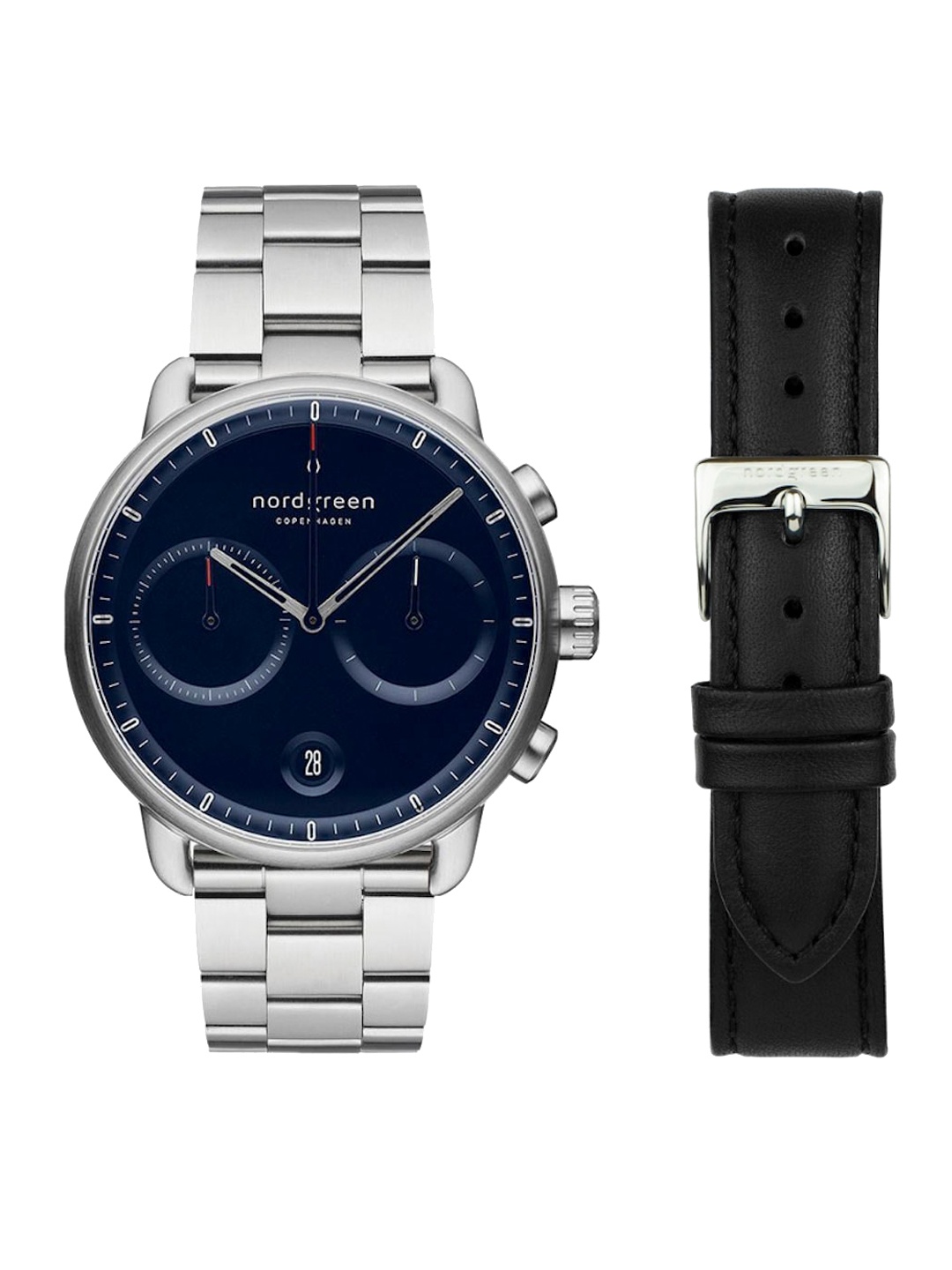 Nordgreen Men Blue Embellished Dial & Stainless Steel Bracelet Style Straps Analogue Watch, Silver
Nordgreen Men Blue Embellished Dial & Stainless Steel Bracelet Style Straps Analogue Watch, Silver